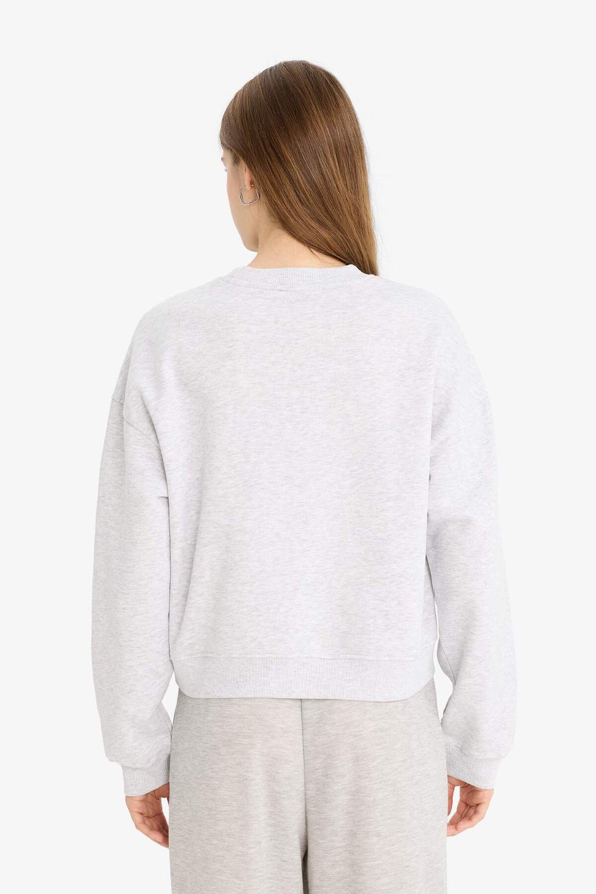 DeFacto Kalın Basıc Sweatshirt D6645AX24WN görsel 6