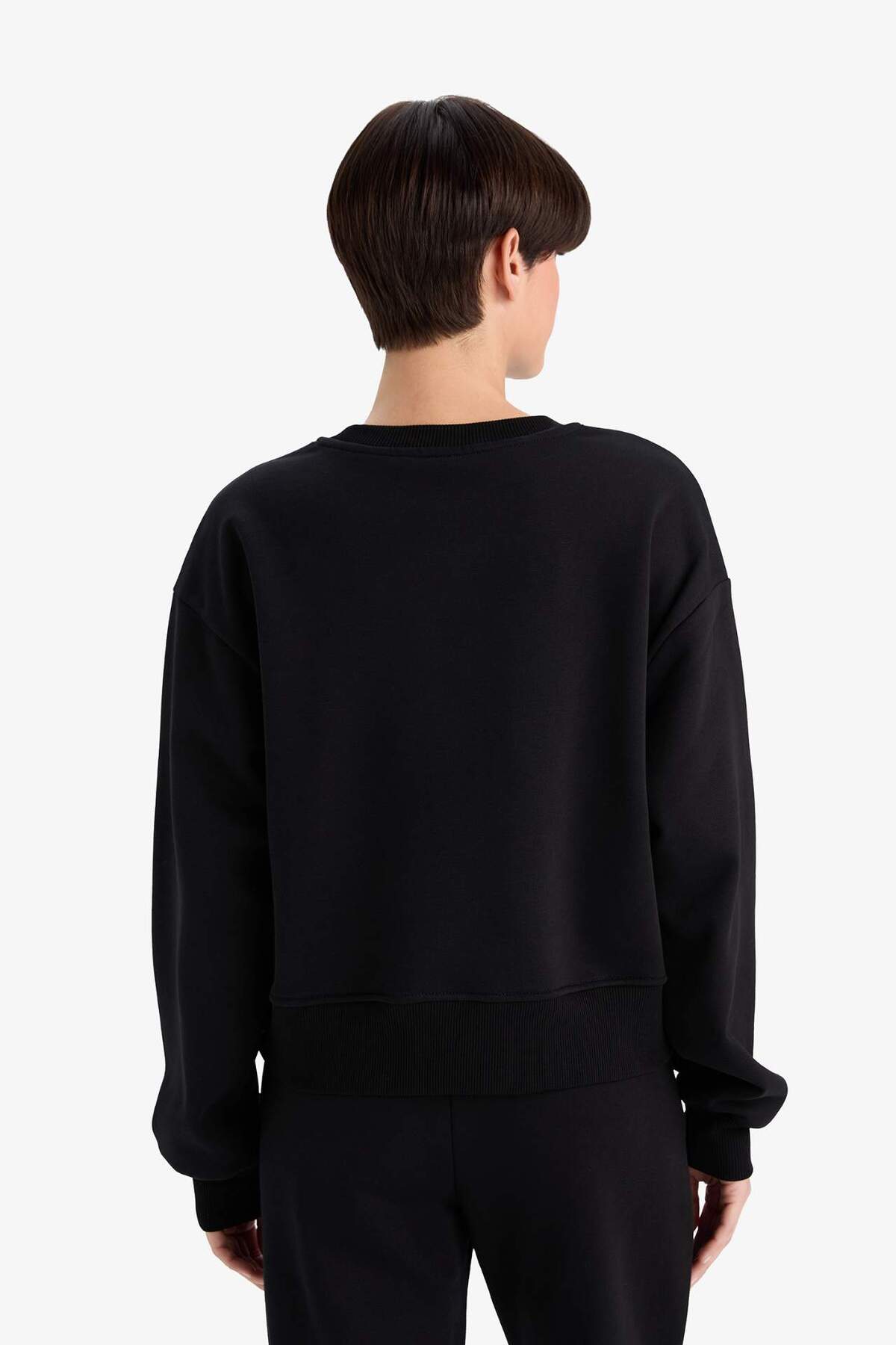 DeFacto Boxy Fit Kalın Basıc Sweatshirt B8568AX24WN görsel 6