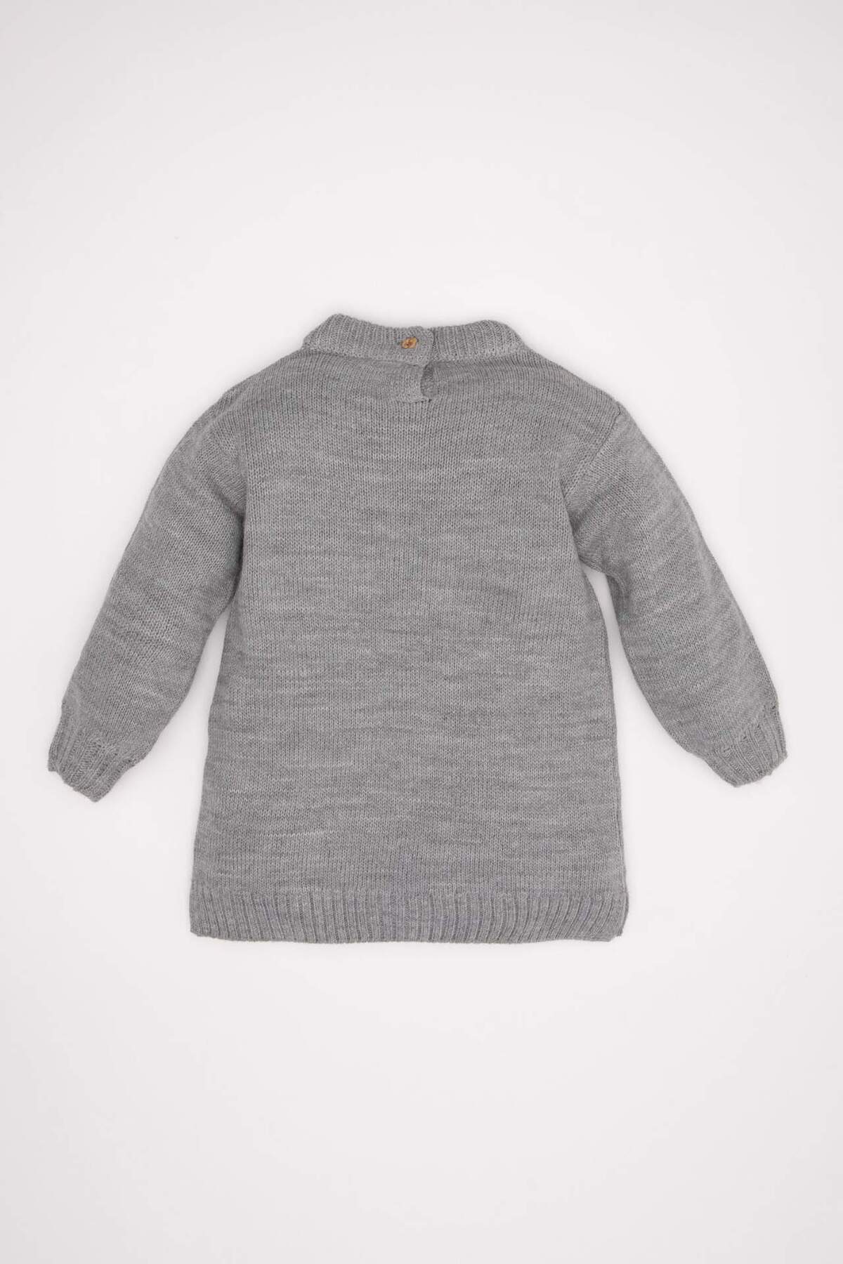 Defacto Yarım Balıkçı Yaka Uzun Kollu Triko Elbise Kız Bebek C8479A524WN fotoğrafı 5 (önizleme)