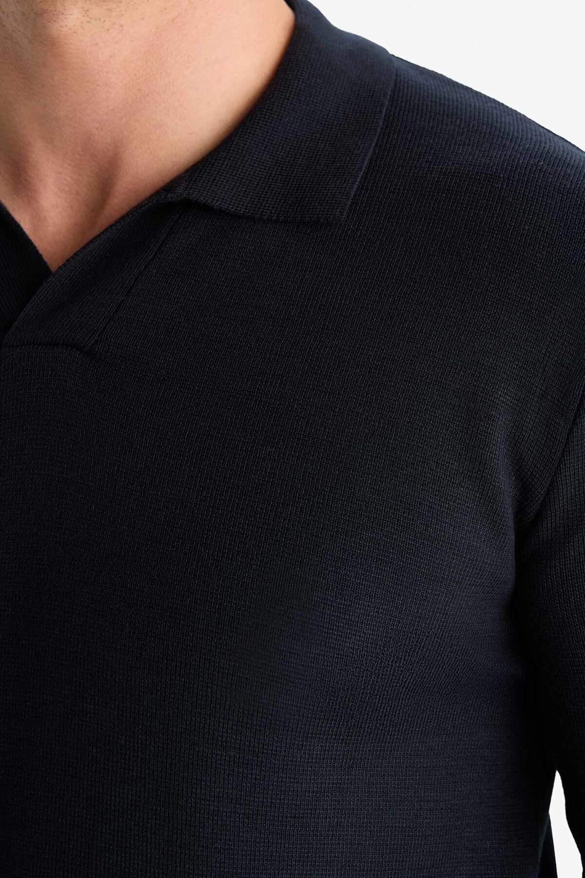 Defacto  Standart Fit Normal Kesim Polo Yaka Triko Kazak D4046AX24WN - Görsel 5