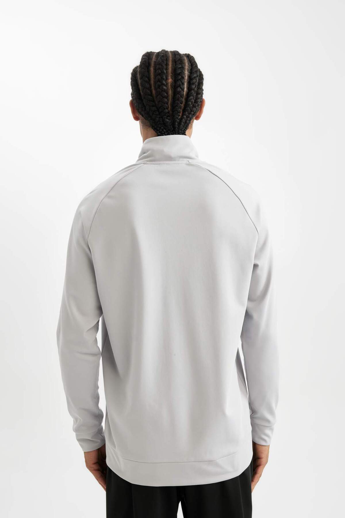 Defacto  Standart Fit Normal Kesim Fermuarlı Skuba Dalgıç Kumaş Cepli Dik Yaka Sporcu Hırka D1895AX24AU - Görsel 6