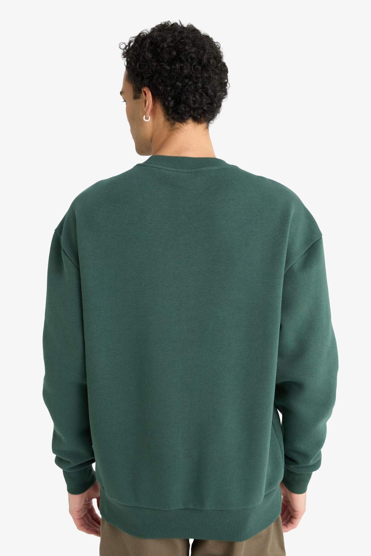 DeFacto Boxy Fit Bisiklet Yaka İçi Yumuşak Tüylü Baskılı Sweatshirt X8282AZ24AU görsel 5