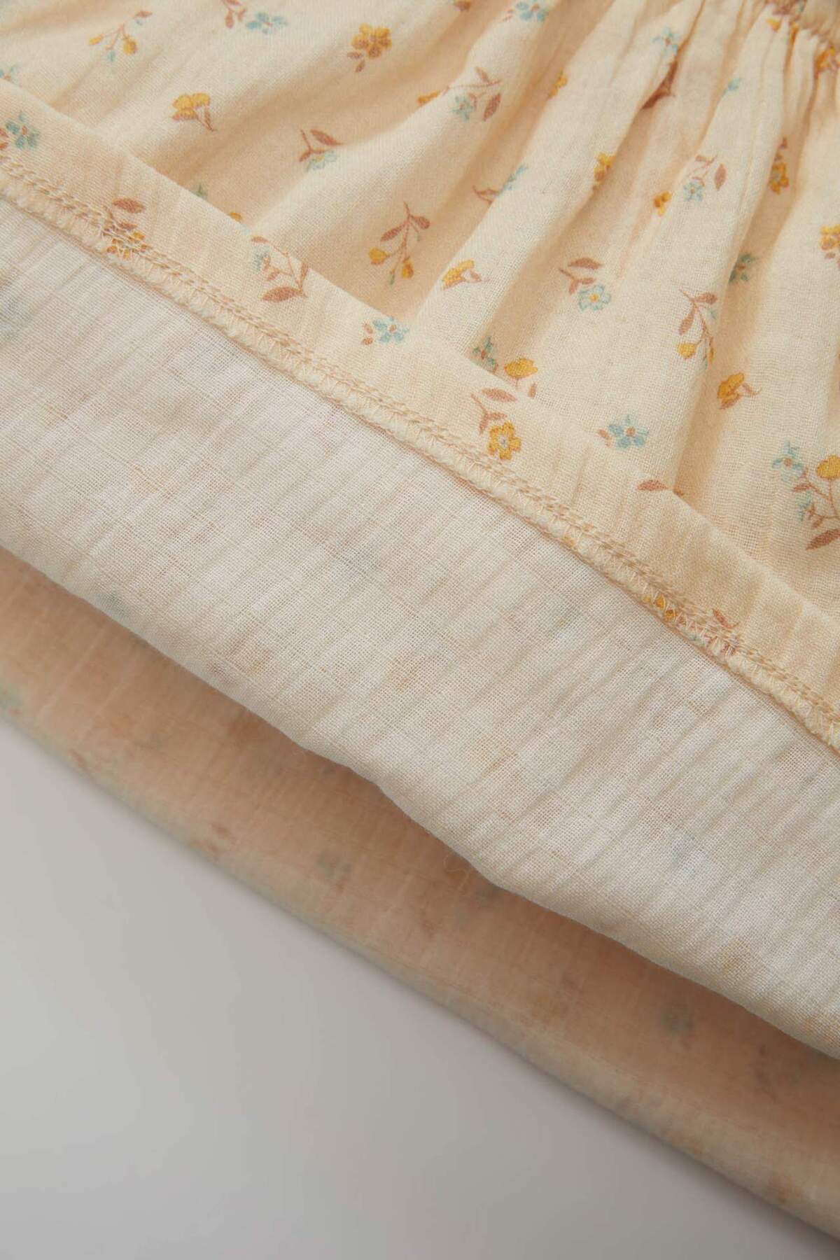 Defacto Bisiklet Yaka Uzun Kollu Fitilli Eteği Çiçek Desenli Kaşkorse Elbise Kız Bebek D3070A524AU fotoğrafı 4 (önizleme)