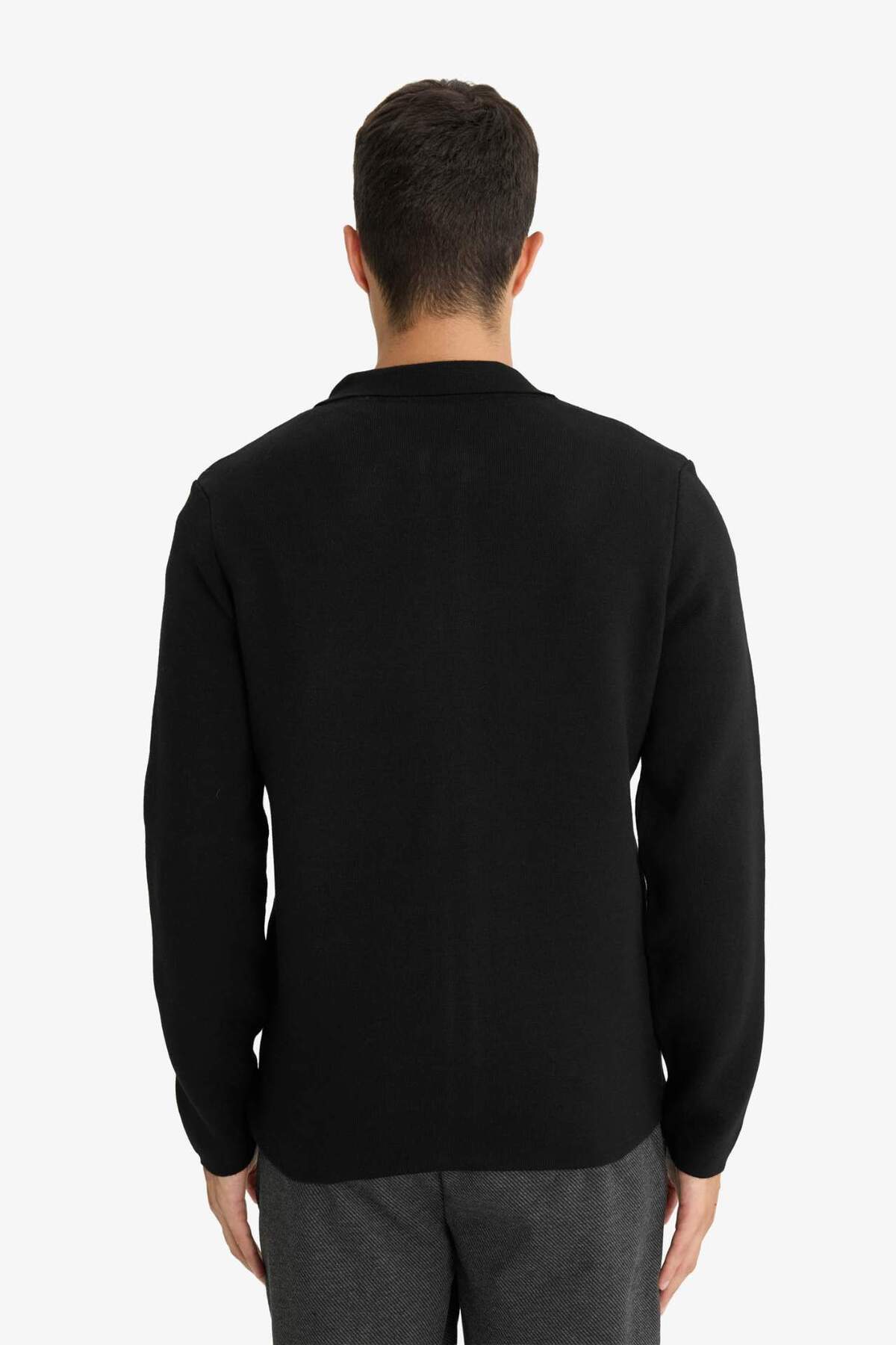 Defacto  Standart Fit Normal Kesim Polo Yaka Triko Hırka D3592AX24WN - Görsel 6