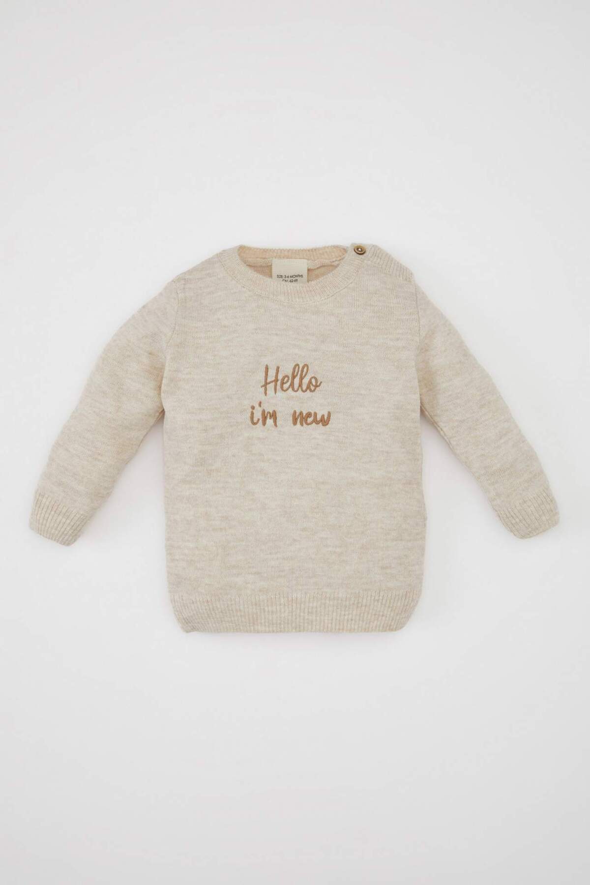 Defacto 2'li Nakış Triko Kazak Askılı Örgü Desenli Salopet Mavi Erkek Bebek Alt-Üst Takım C9592A5/BE fotoğrafı 2 (önizleme)