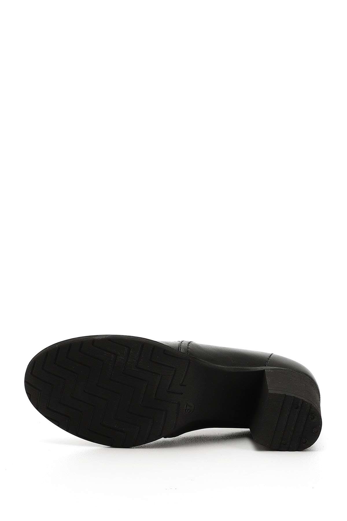 GÖNDERİ(R)  Kadın Siyah Orta Kalın Topuklu Hakiki Deri Ayakkabı - Görsel 7