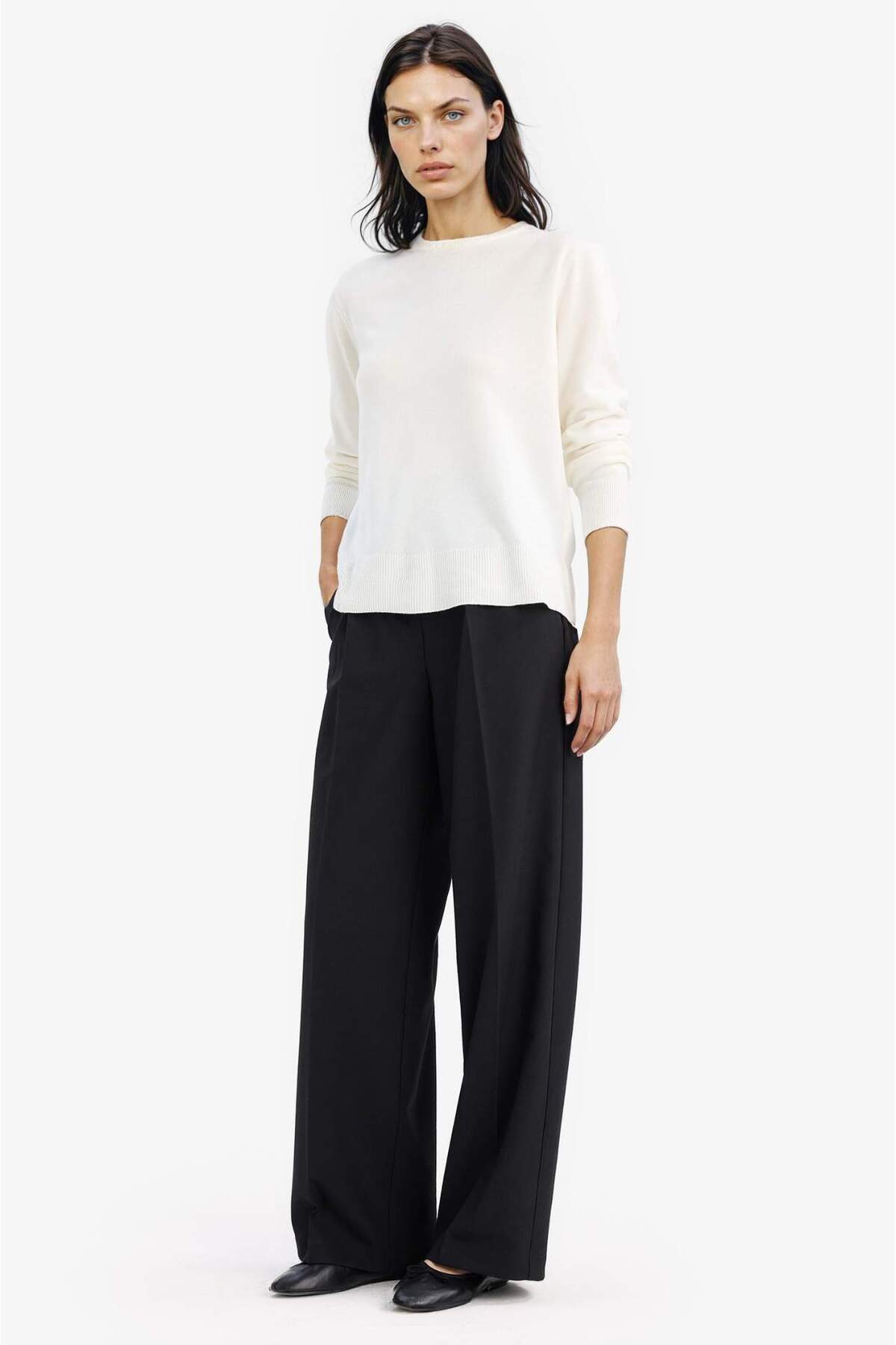 Defacto  Relax Fit Bisiklet Yaka Triko Kazak C0058AX24WN - Görsel 2