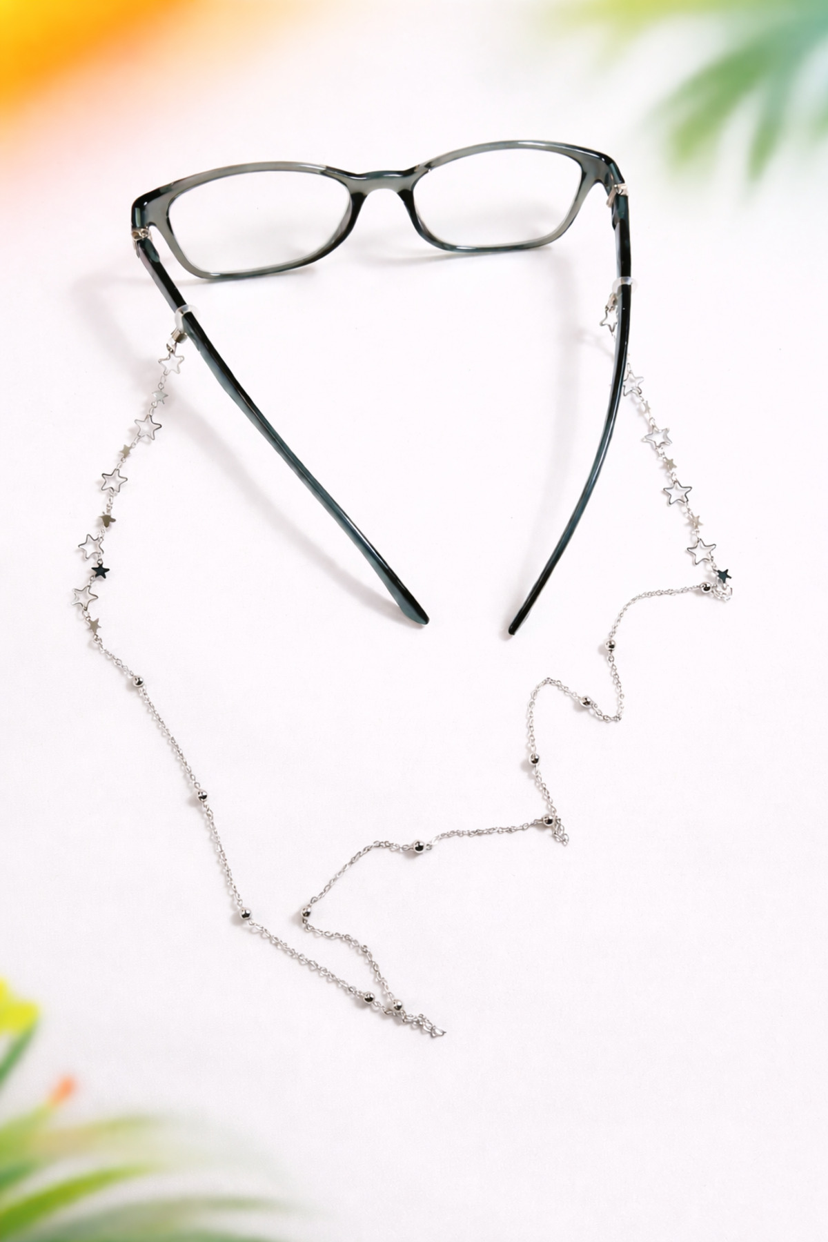 Star Shaped Glasses Chain Silver Color Steel Women Y2K Mask Chain
