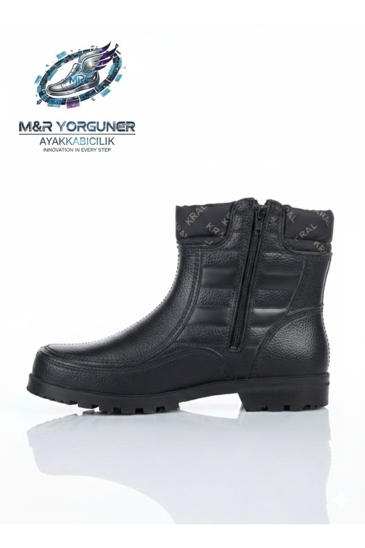 KRAL PLASTİK  Erkek Lastik Kar Botu İçi Yünlü Fermuarlı 36-44 - Görsel 2