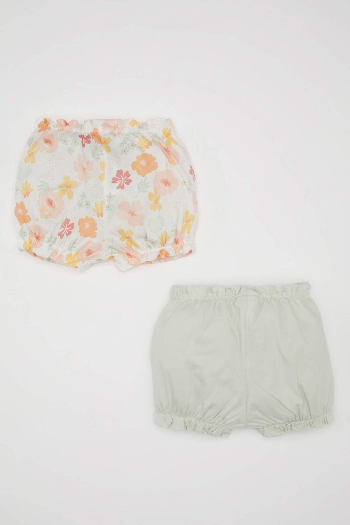 Defacto Kız Bebek Çiçekli Penye 2'li Şort C4396A524SM fotoğrafı 4 (önizleme)