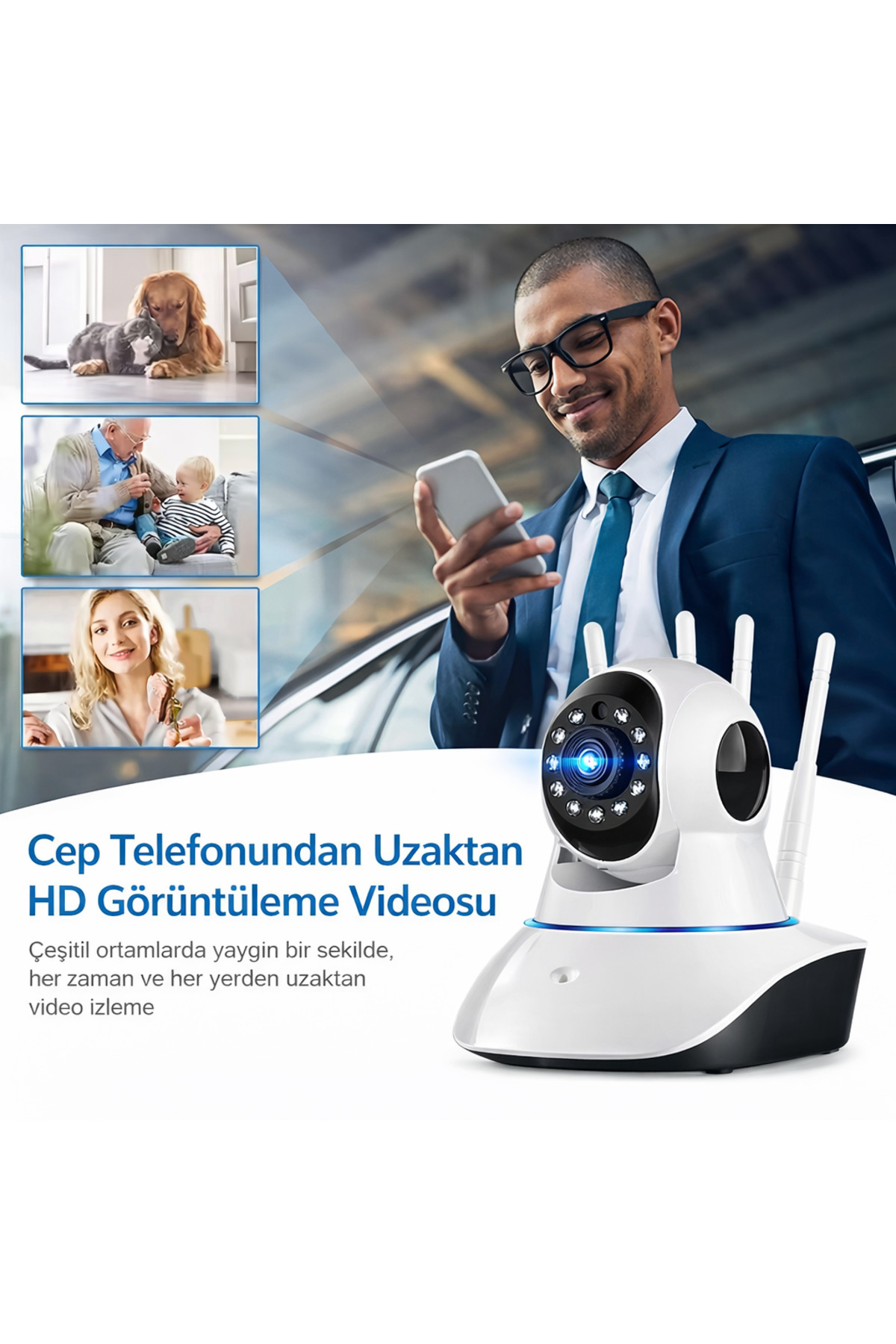 BLUE İNTER Gece Görüşlü Hd 360 Derece Wifi Ip Bebek Kamerası fotoğrafı 3 (önizleme)