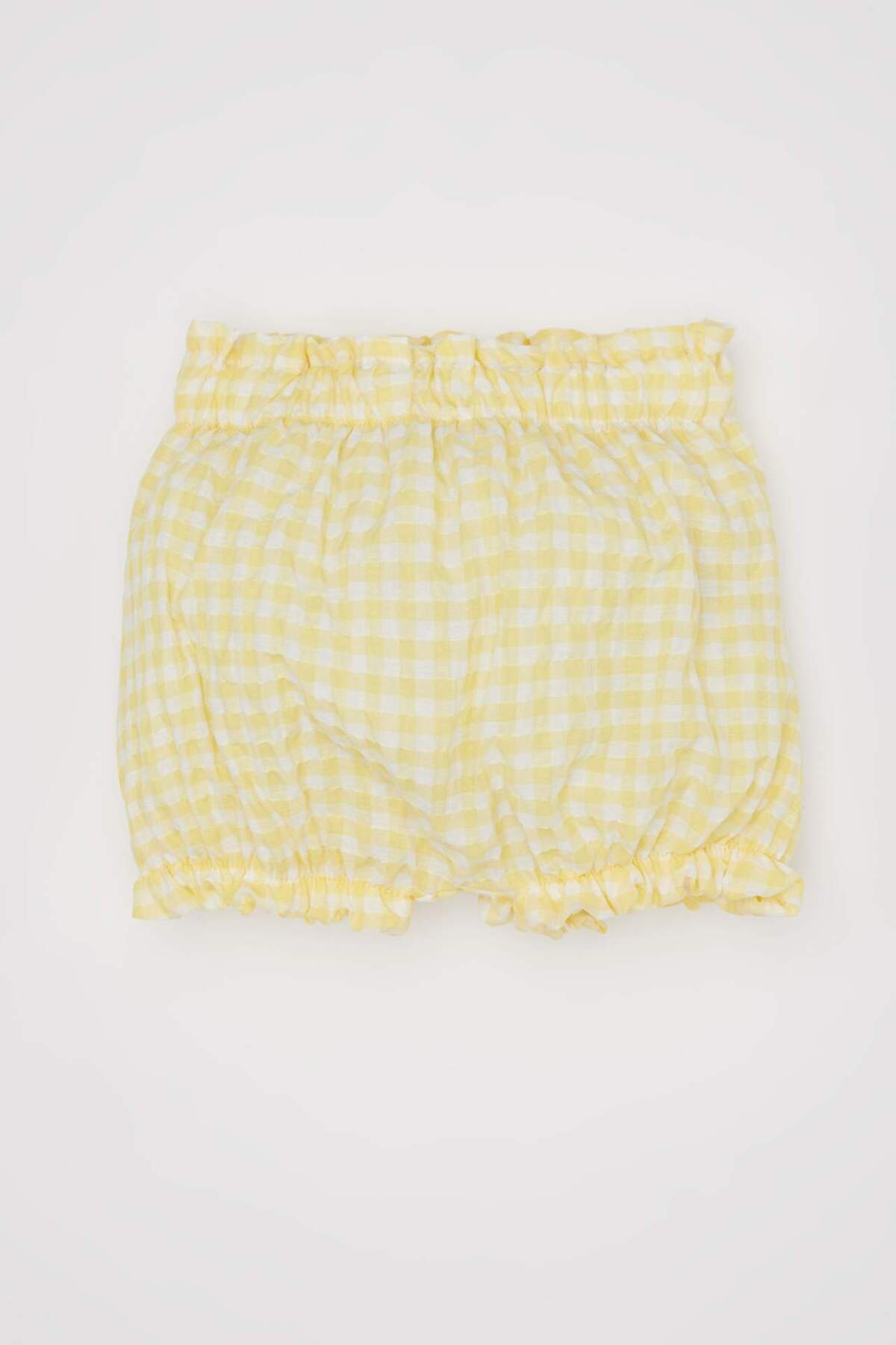 Defacto Kız Bebek 3lü Takım Baskılı Kolsuz Tişört Kareli Krinkıl Şort Saç Bandı C8817A524SM fotoğrafı 2 (önizleme)