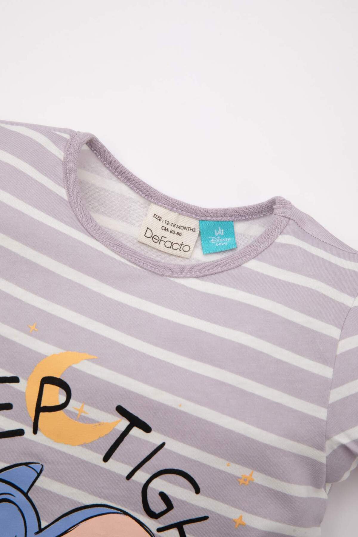 Defacto Kız Bebek Disney Lilo & Stitch Pijama Takımı Penye Kısa Kollu Üst Şort C3478A524HS fotoğrafı 3 (önizleme)