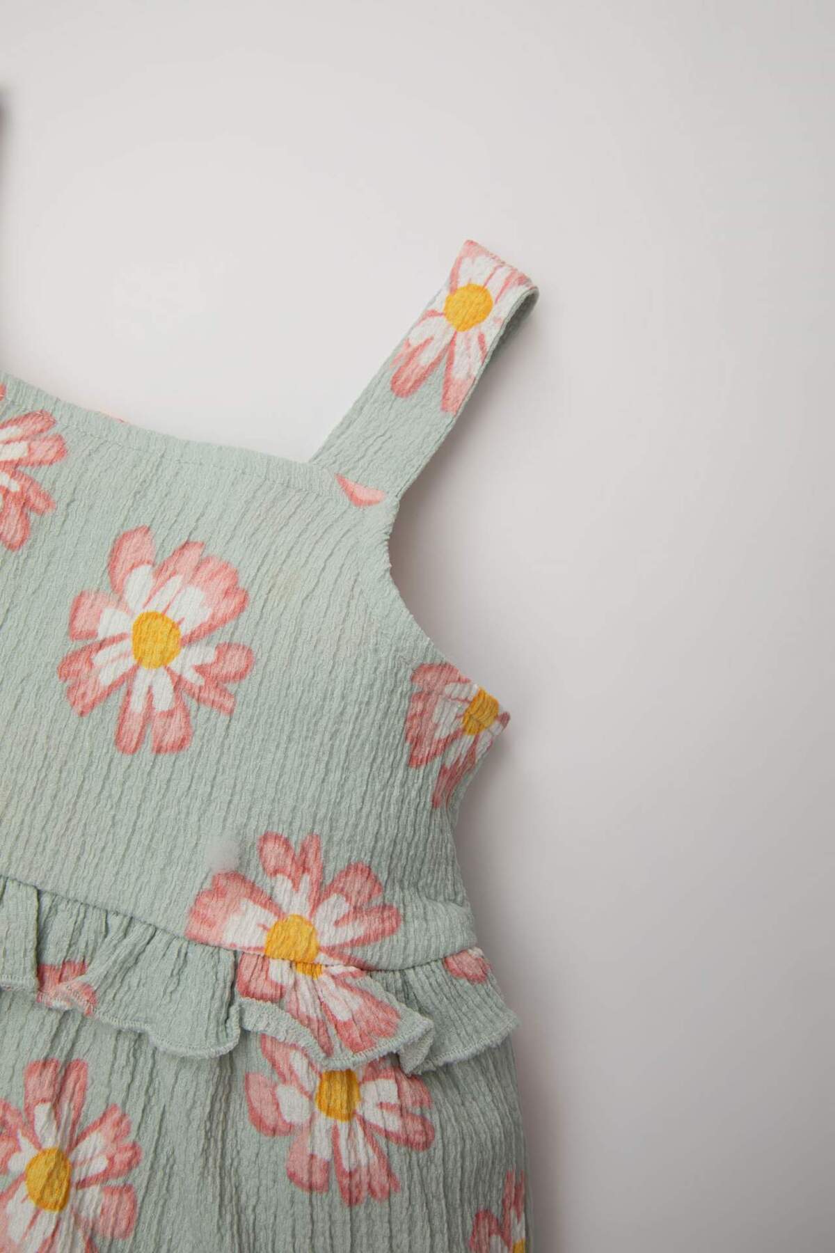 Defacto Çiçekli Kolsuz Elbise Kız Bebek C7167A524SM fotoğrafı 3 (önizleme)