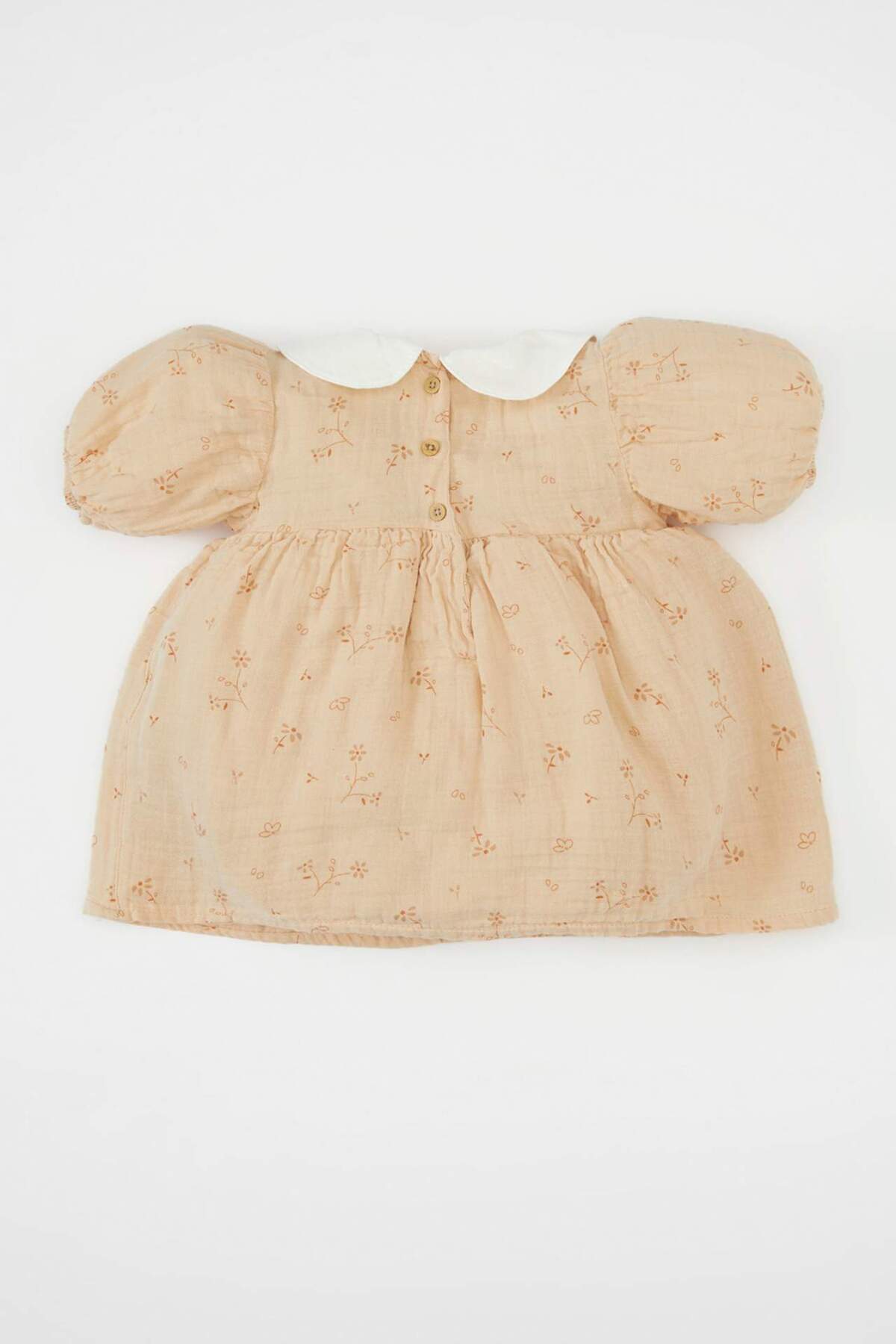 Defacto Çiçek Desenli Müslin Tulum Kız Bebek Yenidoğan C5091A524SM fotoğrafı 5 (önizleme)