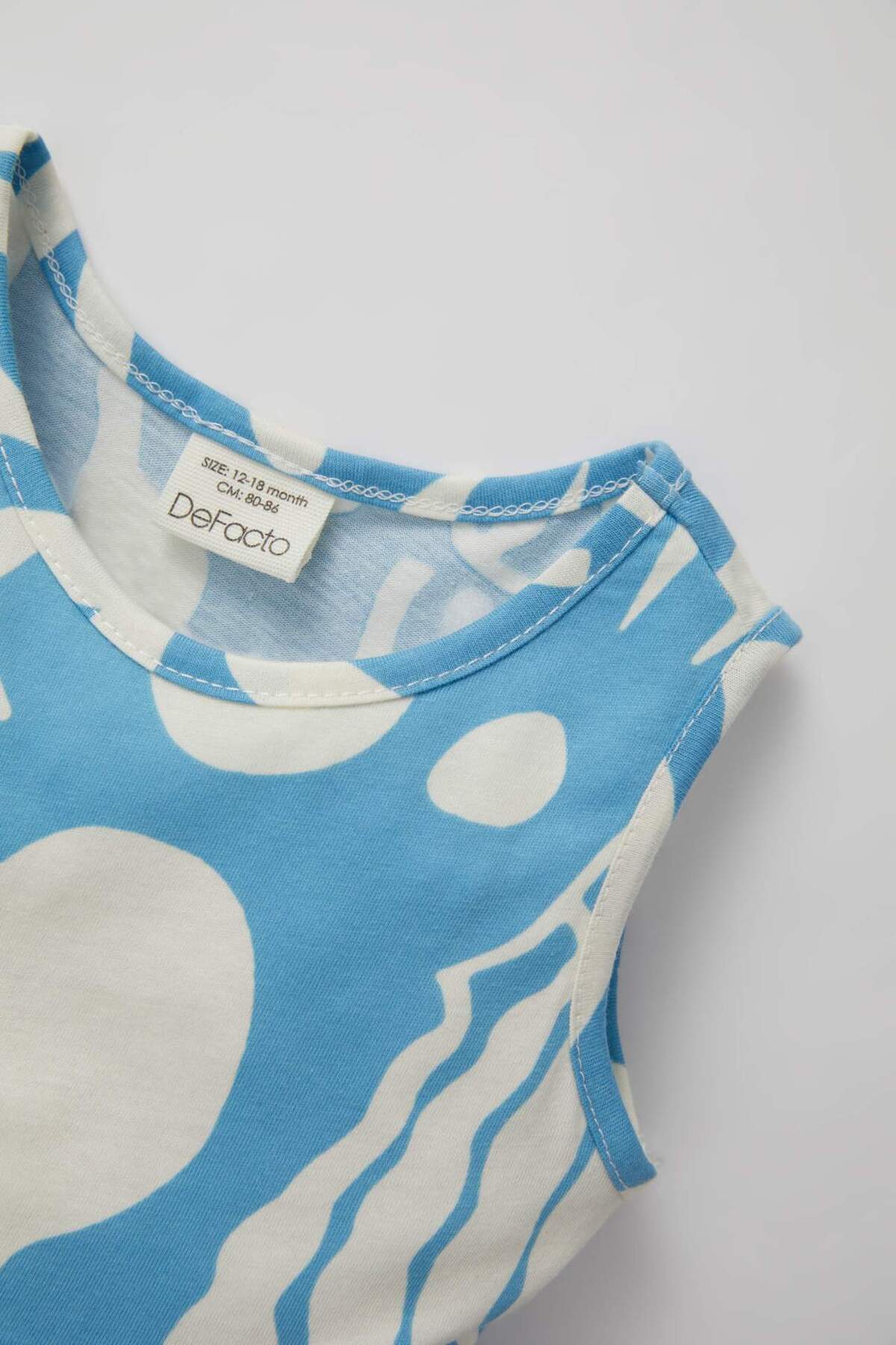 Defacto Kız Bebek Desenli Kolsuz Elbise C0074A524SM fotoğrafı 2 (önizleme)