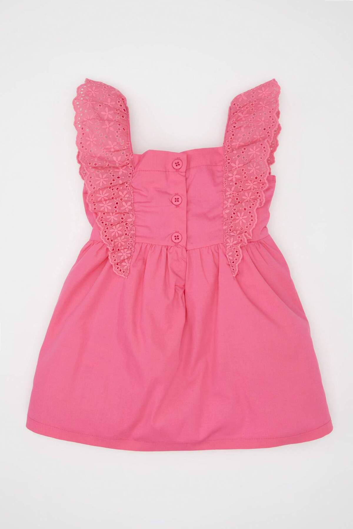 Defacto Kız Bebek Kolsuz Poplin Elbise C9369A524SM fotoğrafı 5 (önizleme)