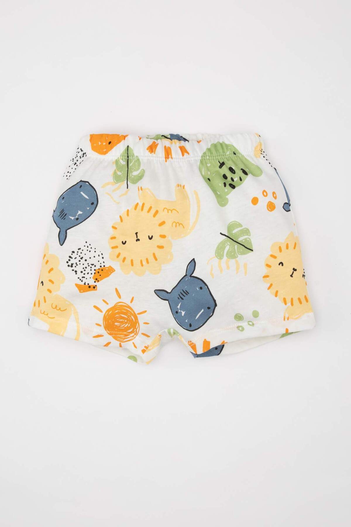 Defacto Erkek Bebek 2li Takım Safari Baskılı Penye Kısa Kollu Tişört ÜstBeli Lastikli Şort Alt C2810A524SM fotoğrafı 2 (önizleme)