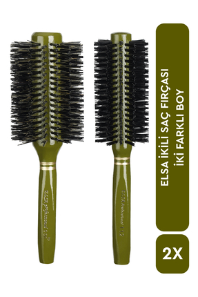 ELSA Professional 2'li Yeşil Saç Fırçası