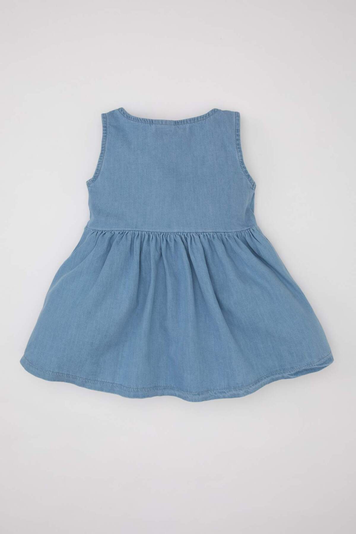Defacto Kolsuz Jean Elbise Kız Bebek C3576A524SM fotoğrafı 5 (önizleme)