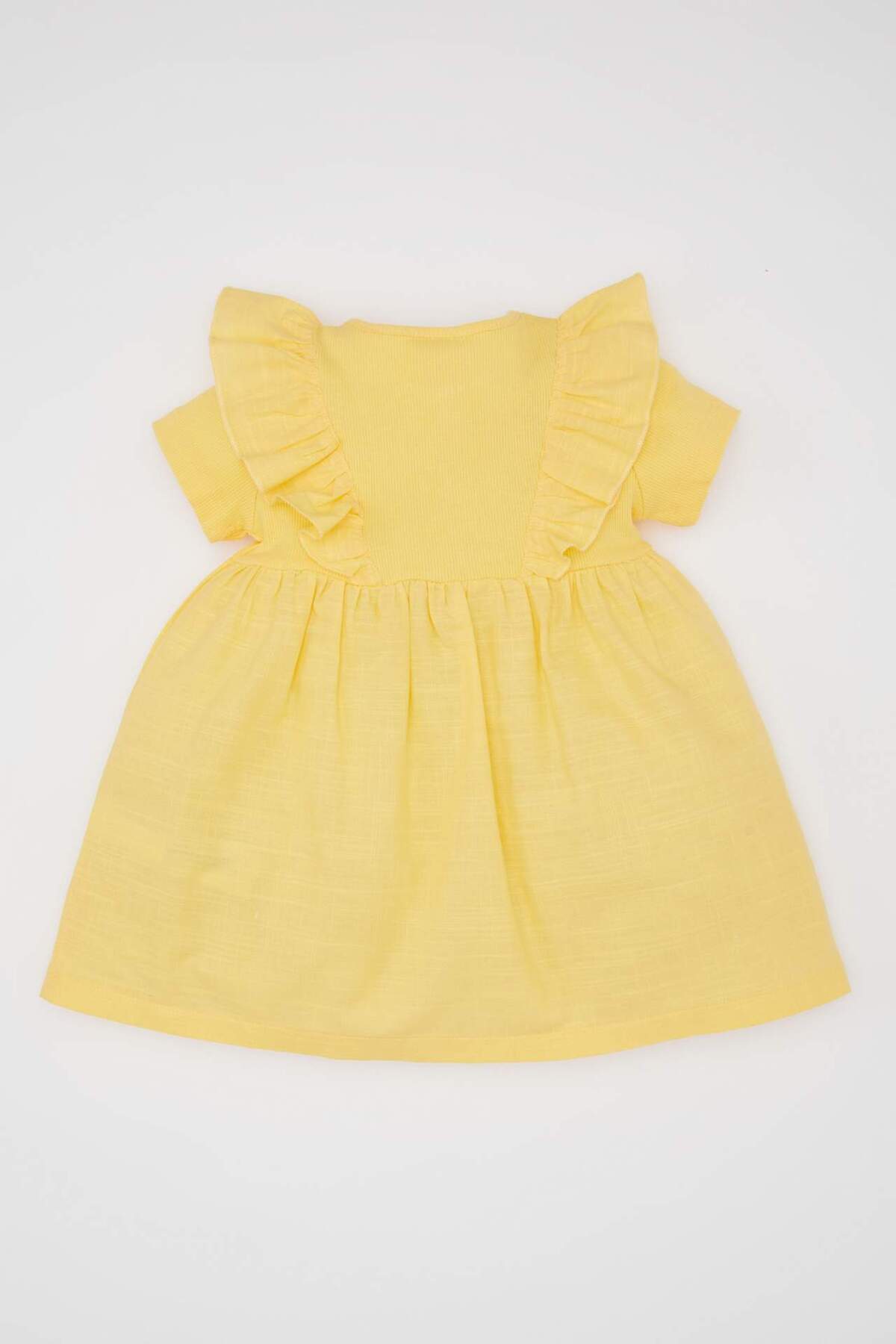 Defacto Kısa Kollu Fitilli Kaşkorse Elbise Kız Bebek C2520A524SM fotoğrafı 5 (önizleme)