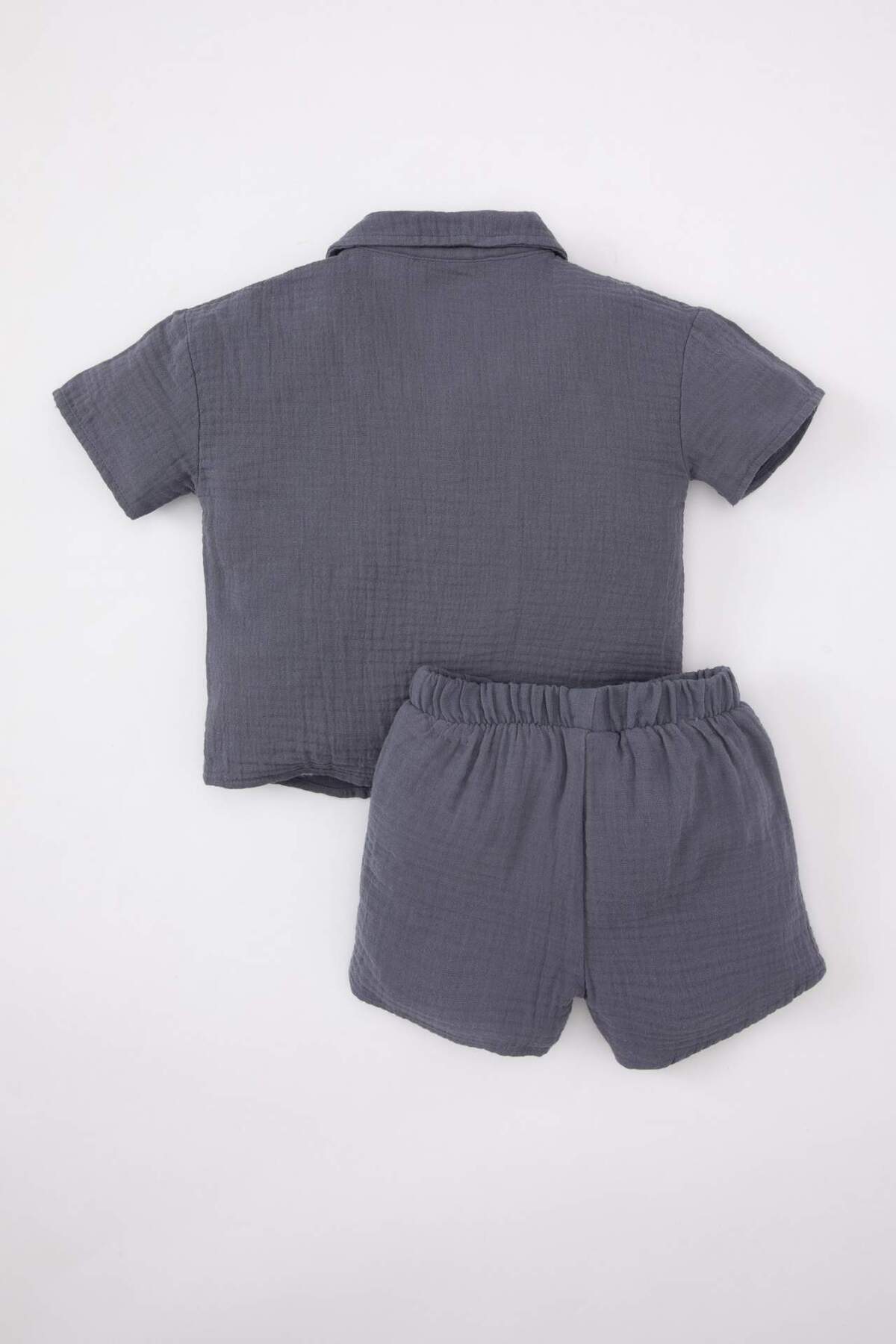 Defacto Erkek Bebek 2li Takım Kısa Kollu Gömlek Şort B8063A524SM fotoğrafı 5 (önizleme)