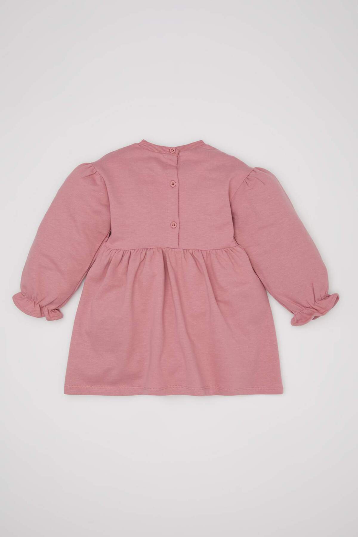 Defacto Kız Bebek Baskılı Uzun Kollu Elbise B7560A524SP fotoğrafı 5 (önizleme)