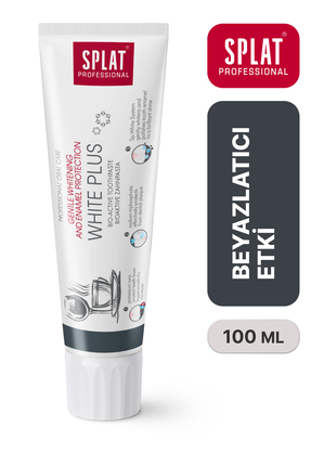 Splat White Plus Diş Macunu - Beyazlatıcı florürlü, kahve çay tütün lekelerin...