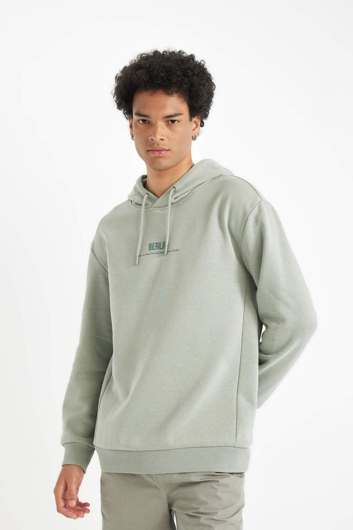 DeFacto Relax Fit Kapüşonlu Baskılı Sweatshirt Y9652AZ23WN görsel 3