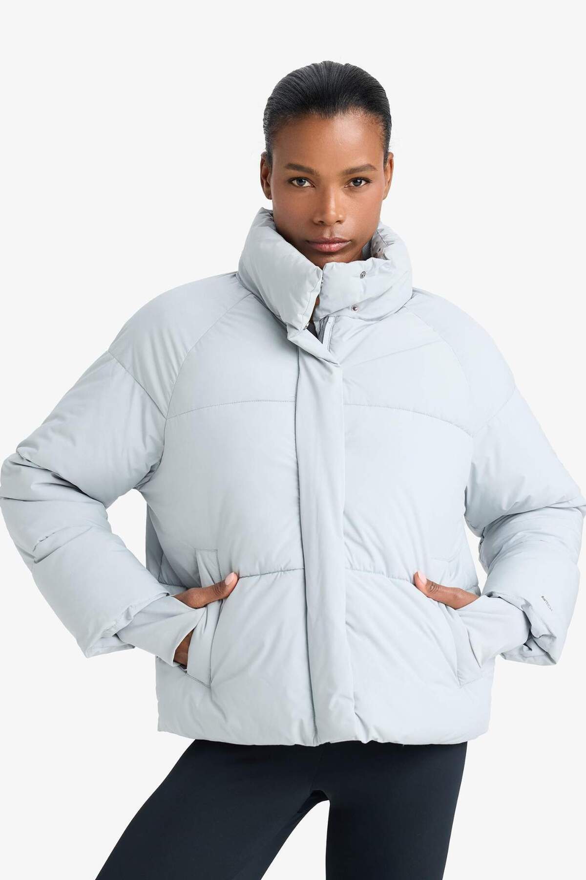 Defacto  DeFactoFit Su Geçirmez Dik Yaka Puffer Şişme Mont A1550AX23AU - Görsel 4