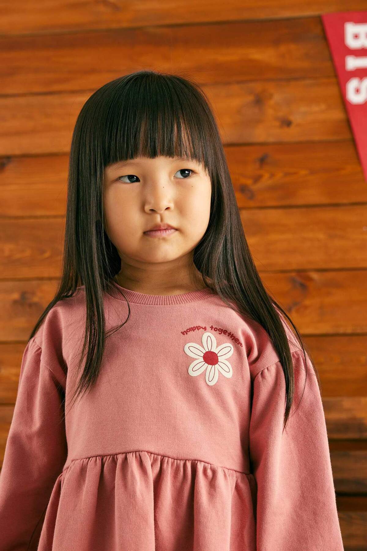 Defacto Kız Bebek Baskılı Uzun Kollu Elbise A6507A523AU fotoğrafı 3 (önizleme)