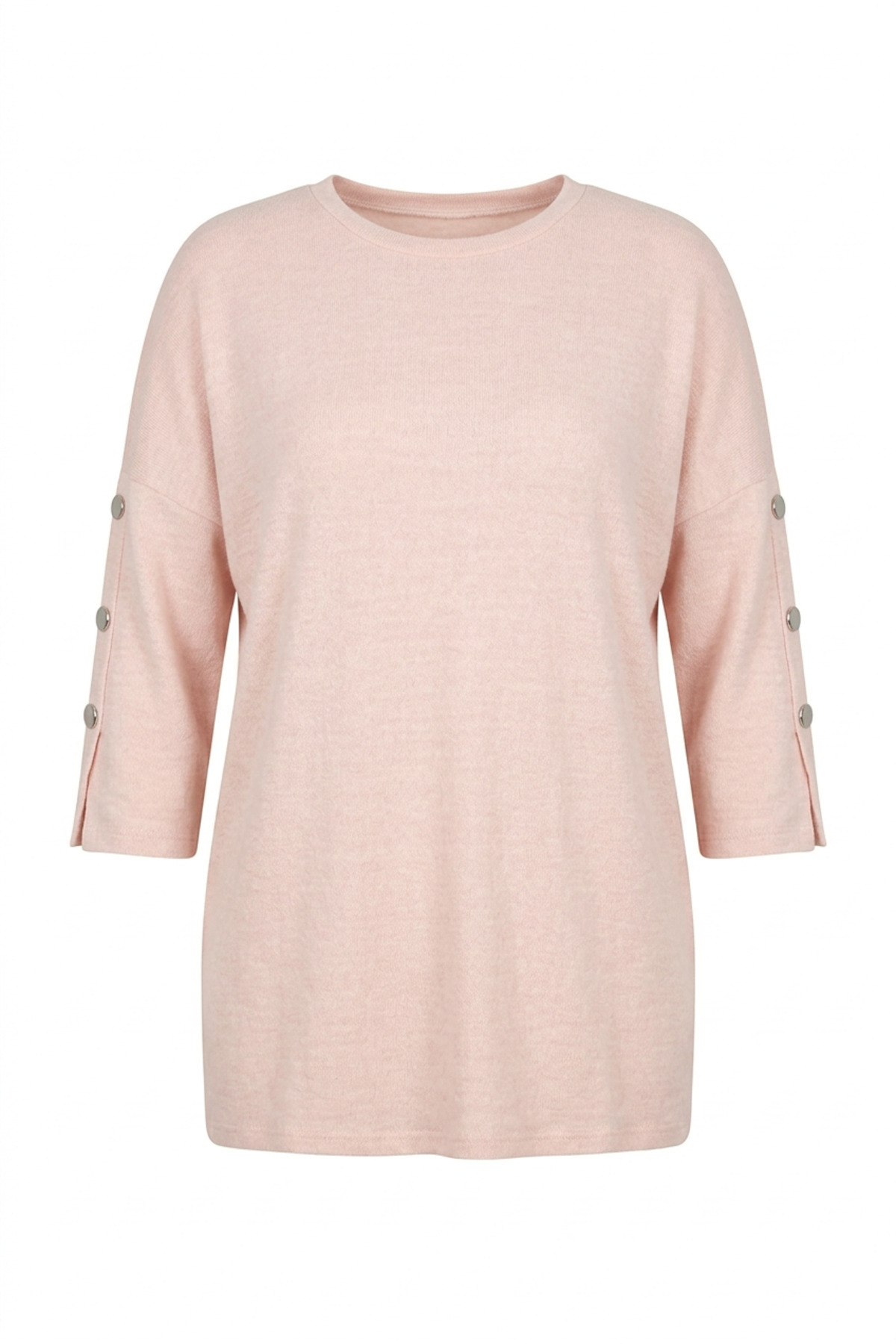 Stil Diva  Büyük Beden Yarım Kollu Bisiklet Yaka Düğme Detaylı Kazak 303072 - Görsel 8