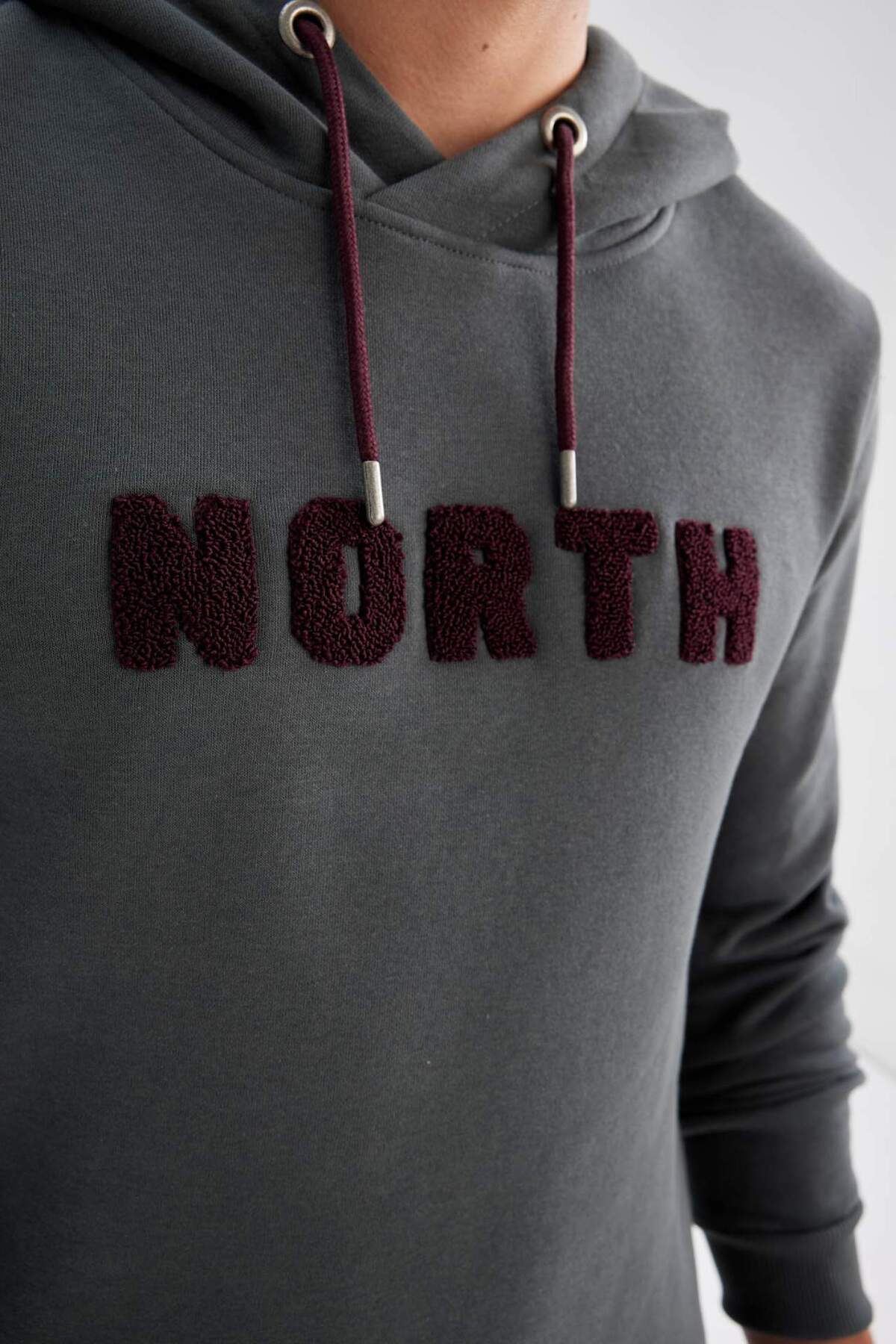 Defacto  Regular Fit Kapüşonlu Baskılı Kalın Sweatshirt L5850AZ22AU - Görsel 5