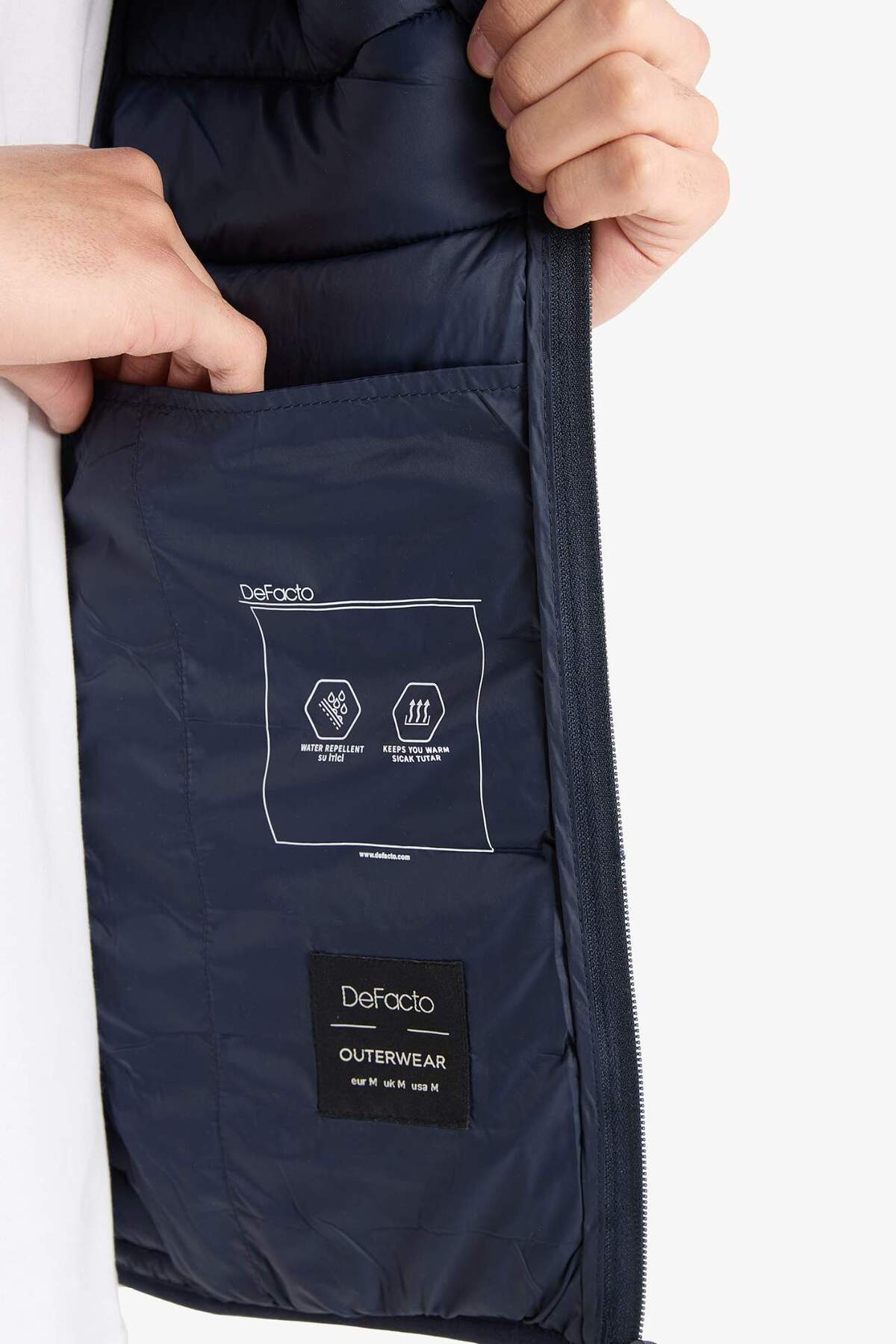 DeFacto Sıcak Tutan Su İtici Slim Fit Mont N4661AZ22AU görsel 6