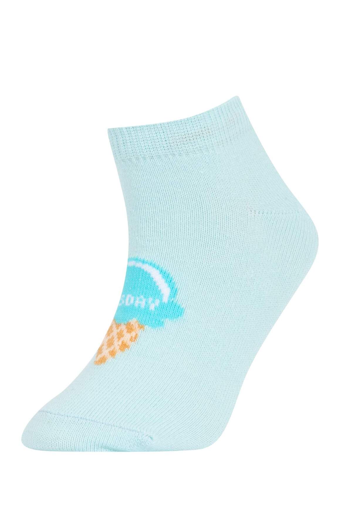 Defacto Kız Çocuk 7'li Pamuklu Gün Detaylı Patik Çorap X1885A6NS fotoğrafı 6 (önizleme)