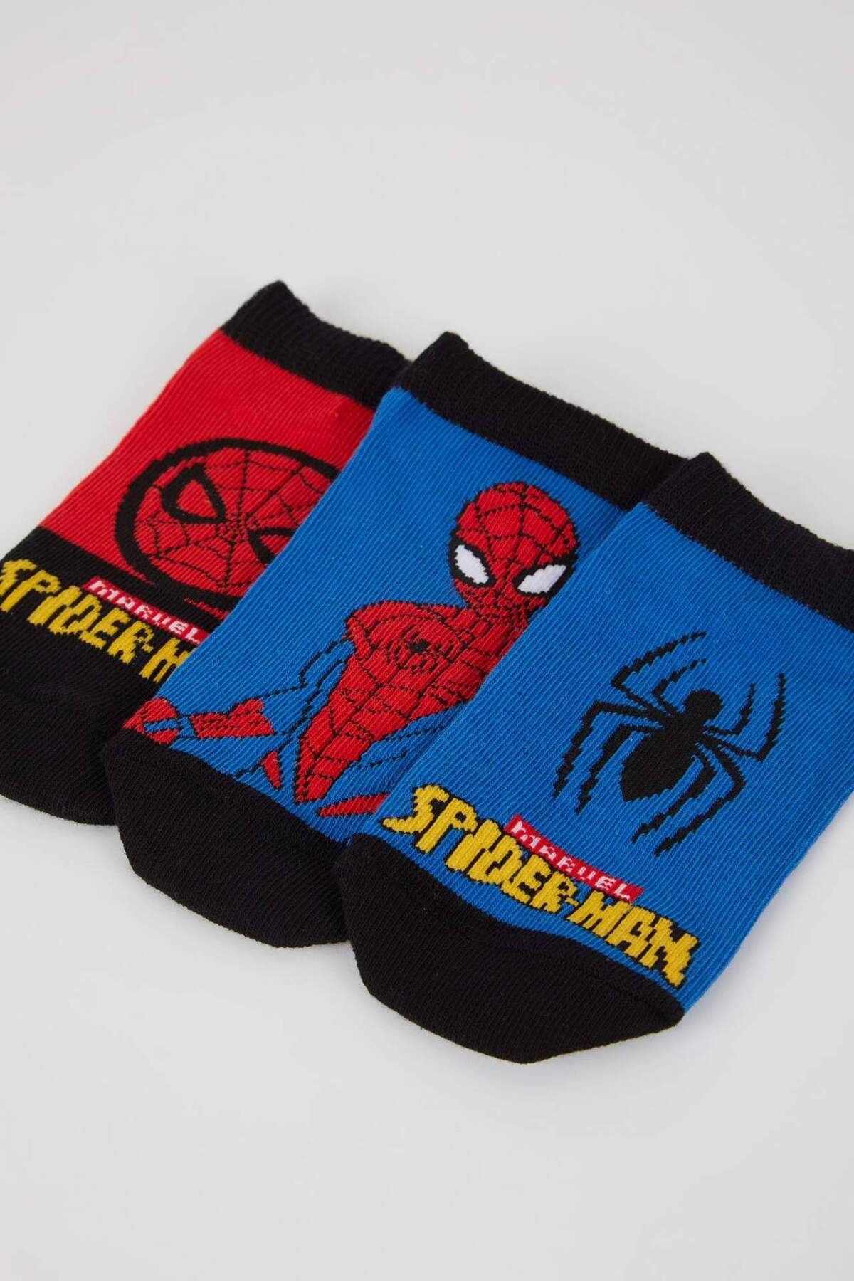 Defacto Erkek Çocuk Marvel Spiderman Pamuklu 3'lü Patik Çorap X9652A6NS fotoğrafı 5 (önizleme)
