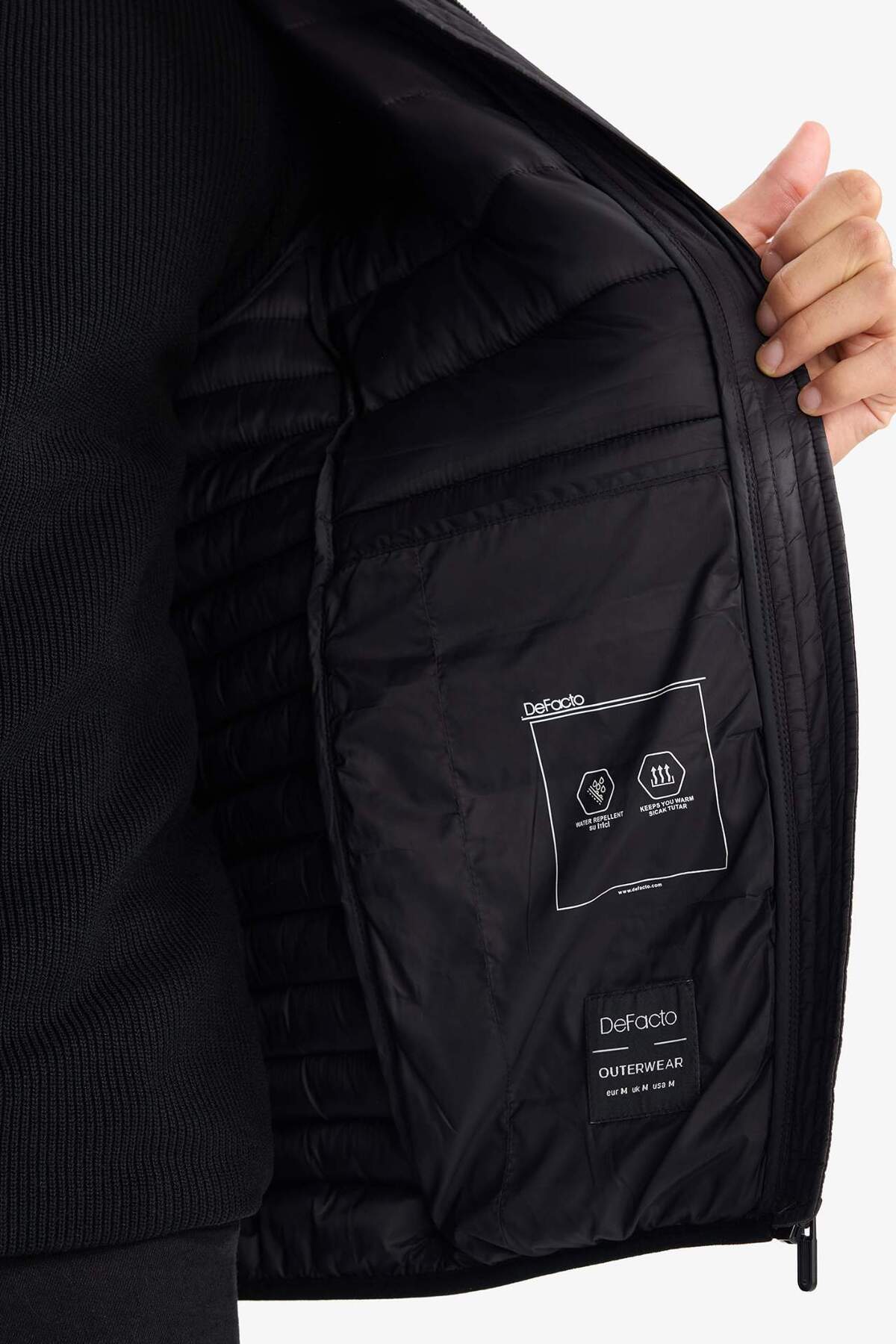 Defacto  Slim Fit Kapüşonlu Su İtici Isı Yalıtımlı Şişme Mont N4661AZ20AU - Görsel 5