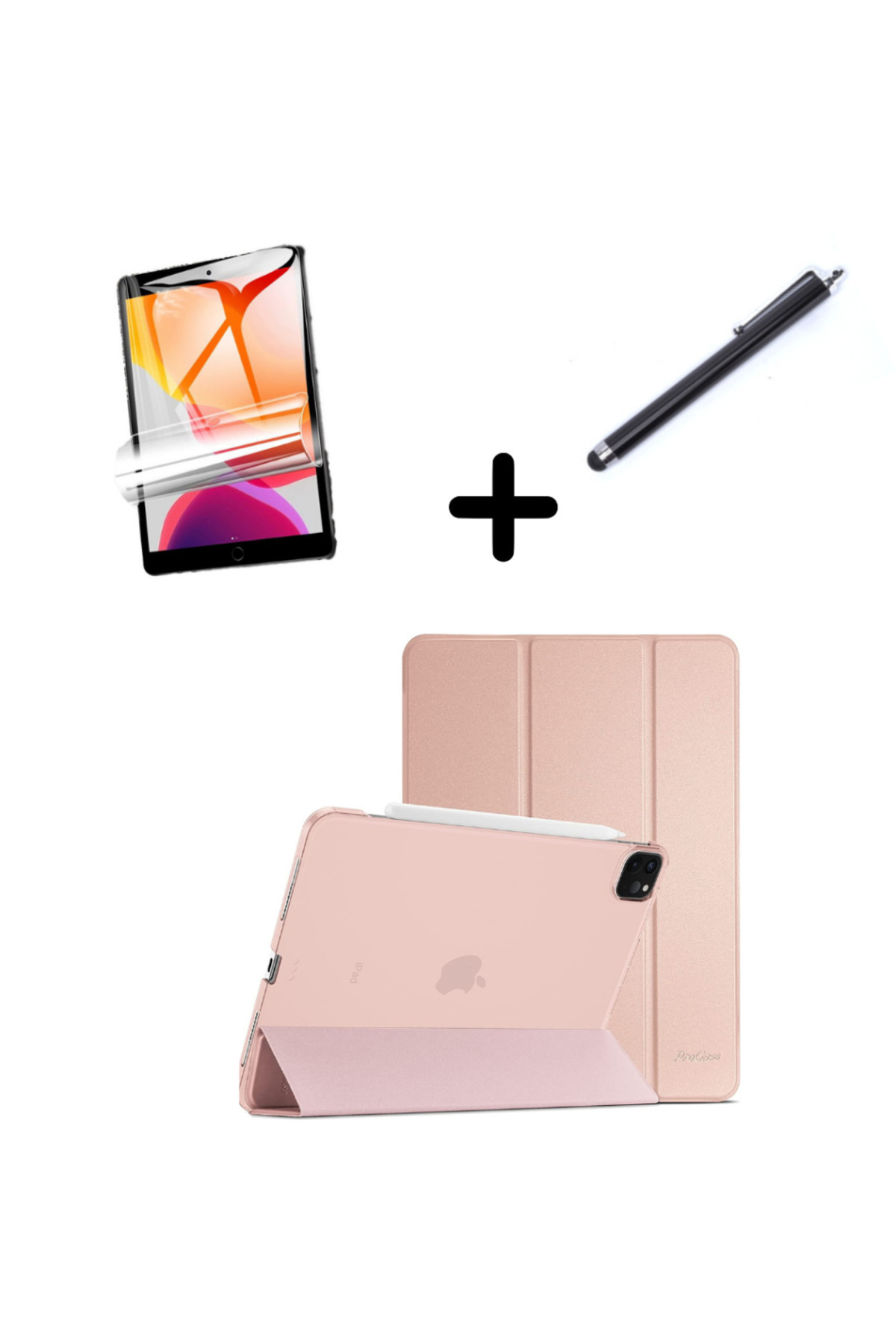 iPad Air 13inch M4/M3/M2Sleeve SET PU Leather Smart Tablet Screen Protector + Pen Rose Gold