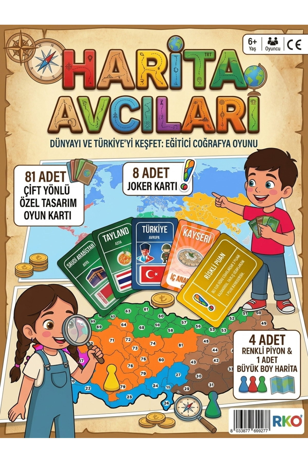 RKO Harita Avcıları | Eğitici Coğrafya ve Genel Kültür Kart Oyunu | Eğlenceli Aile Kutu Oyunu (6+ Yaş) fotoğrafı 2 (önizleme)
