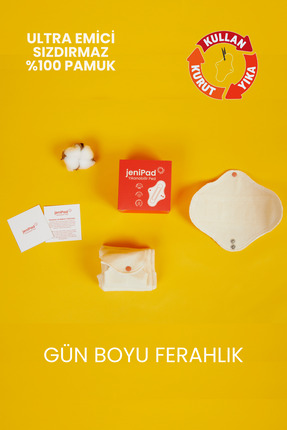 JeniPad W.Beside Pamuk Yıkanabilir Sızdırmaz Kadın Pedi Günlük 6 Adet