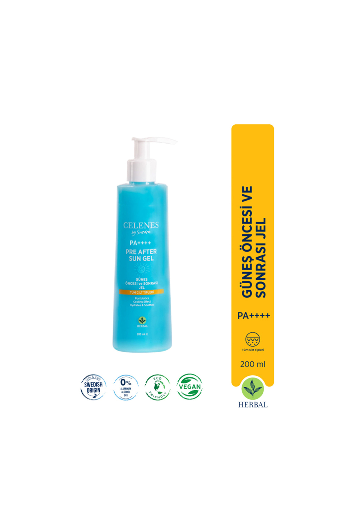 Celenes Herbal Güneş Öncesi Ve Sonrası Nemlendirici & Ferahlatıcı Jel 200 Ml — 228924 — تصویر 2 از 2