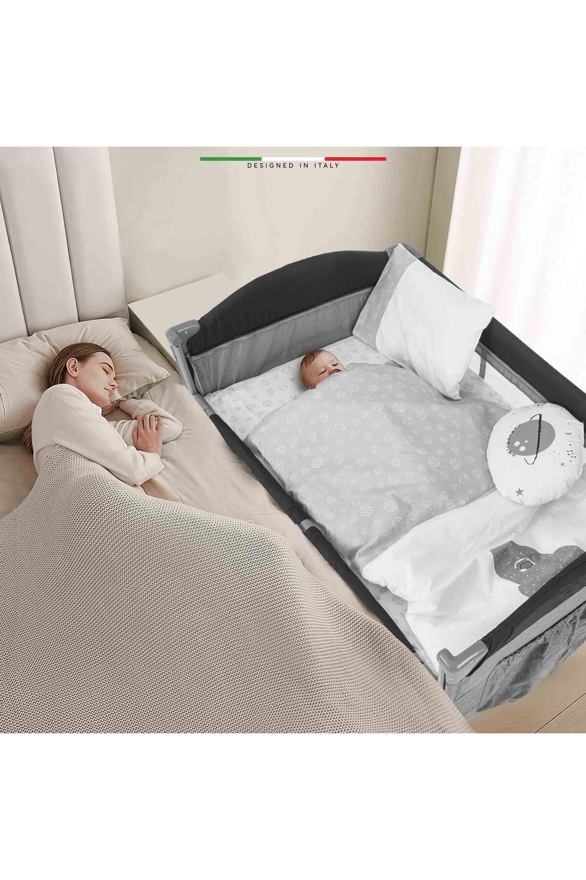 Elele Life Space 6 Parça Oyun Parkı Park Yatak Bebek Uyku Seti Gri fotoğrafı 5 (önizleme)