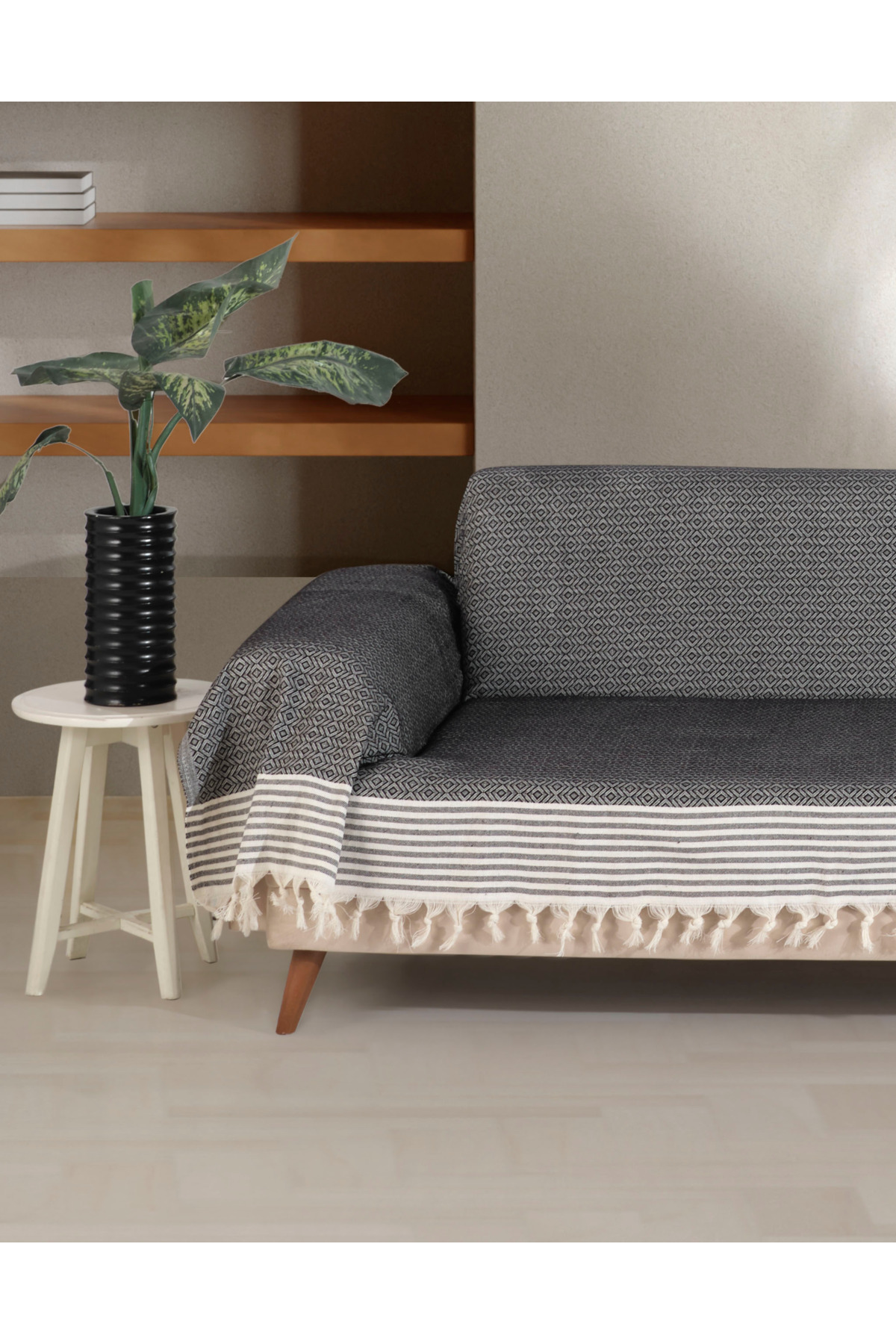 Bergama Seat Cover Covering Black Arms 180 X 300 Cm Size Sofa Sofa Bed Cover