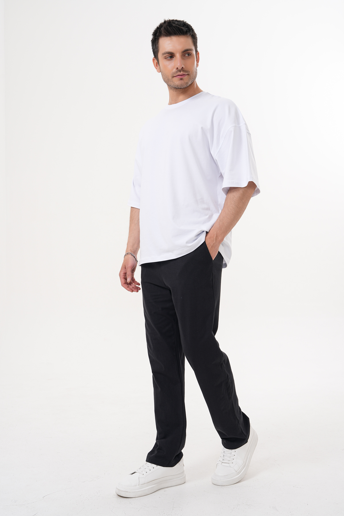 Arvin  Erkek Regular Fit Cepli Yumuşak Dokulu Comfort Siyah Yazlık Pijama Altı Eşofman - Görsel 4