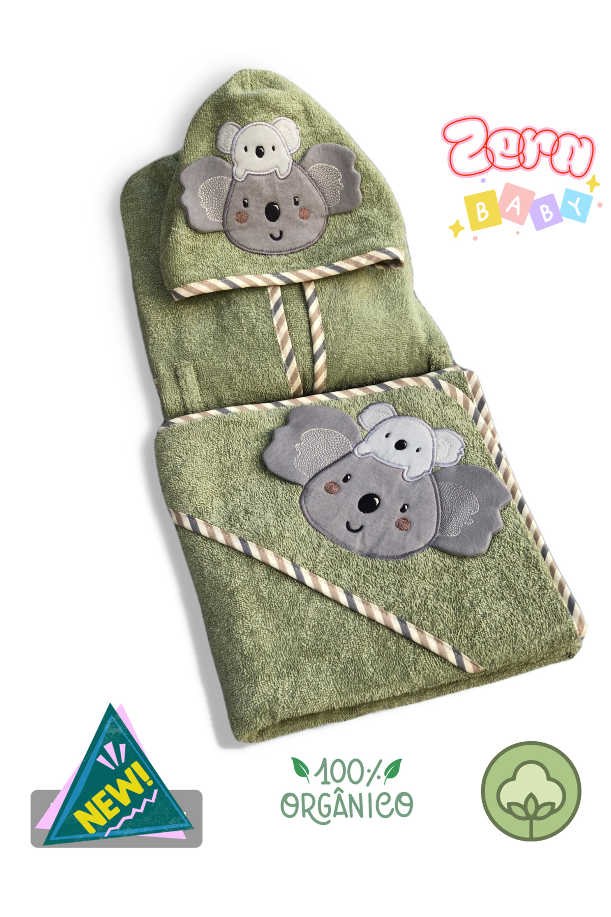 zera collection Bebek bornoz Kapişonlu & Bebek Havlu Set %100 organic pamuk ( 1-3 yaş ) Kız ve Erkek Bebek fotoğrafı 2 (önizleme)