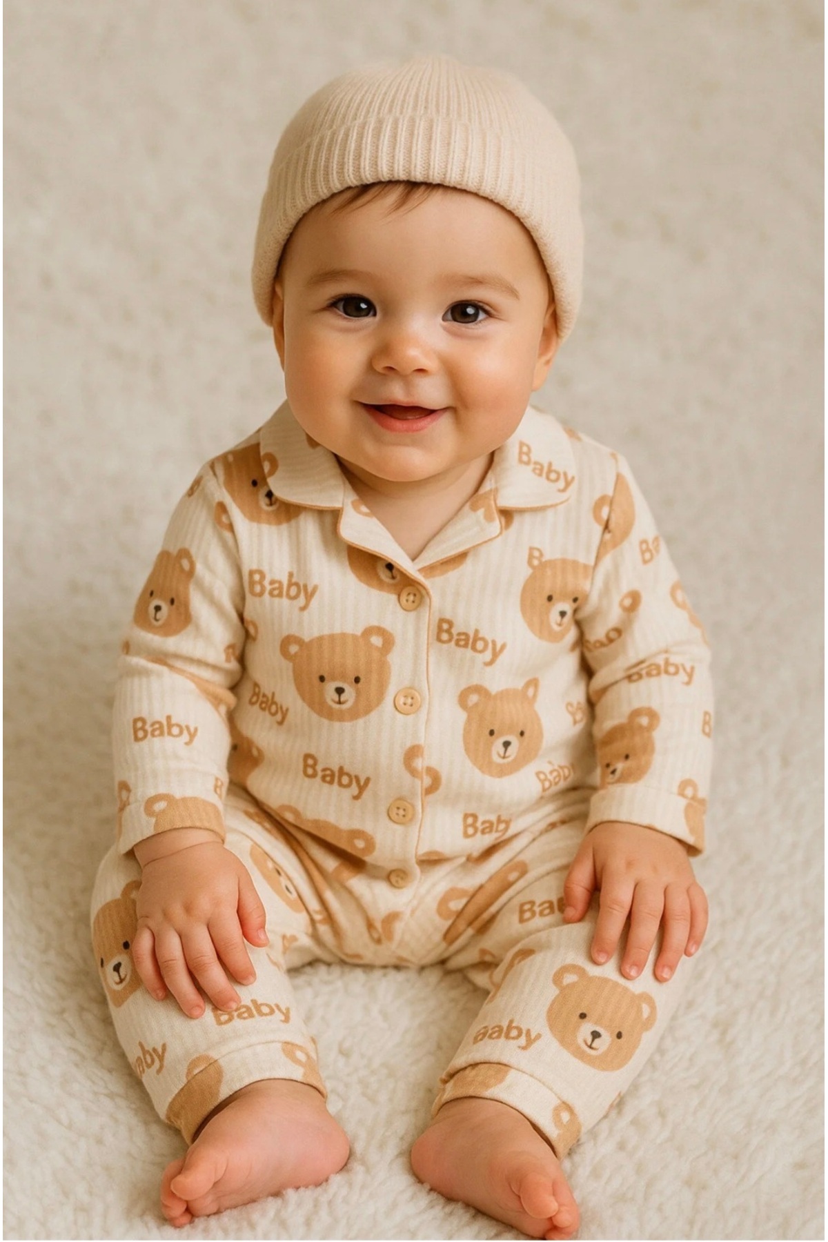 anne dokunuşu gibi KUZUM BEBE Yenidoğan Organik Pamuk 2’li Kız Erkek Bebek Takım fotoğrafı 3 (önizleme)