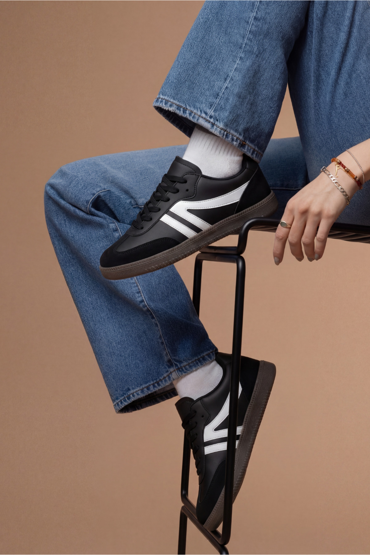 BLACK AND WHITE ORTHOPEDIC CASUAL WOMEN'S SNEAKERS ORTHOPEDIC SHOES-254