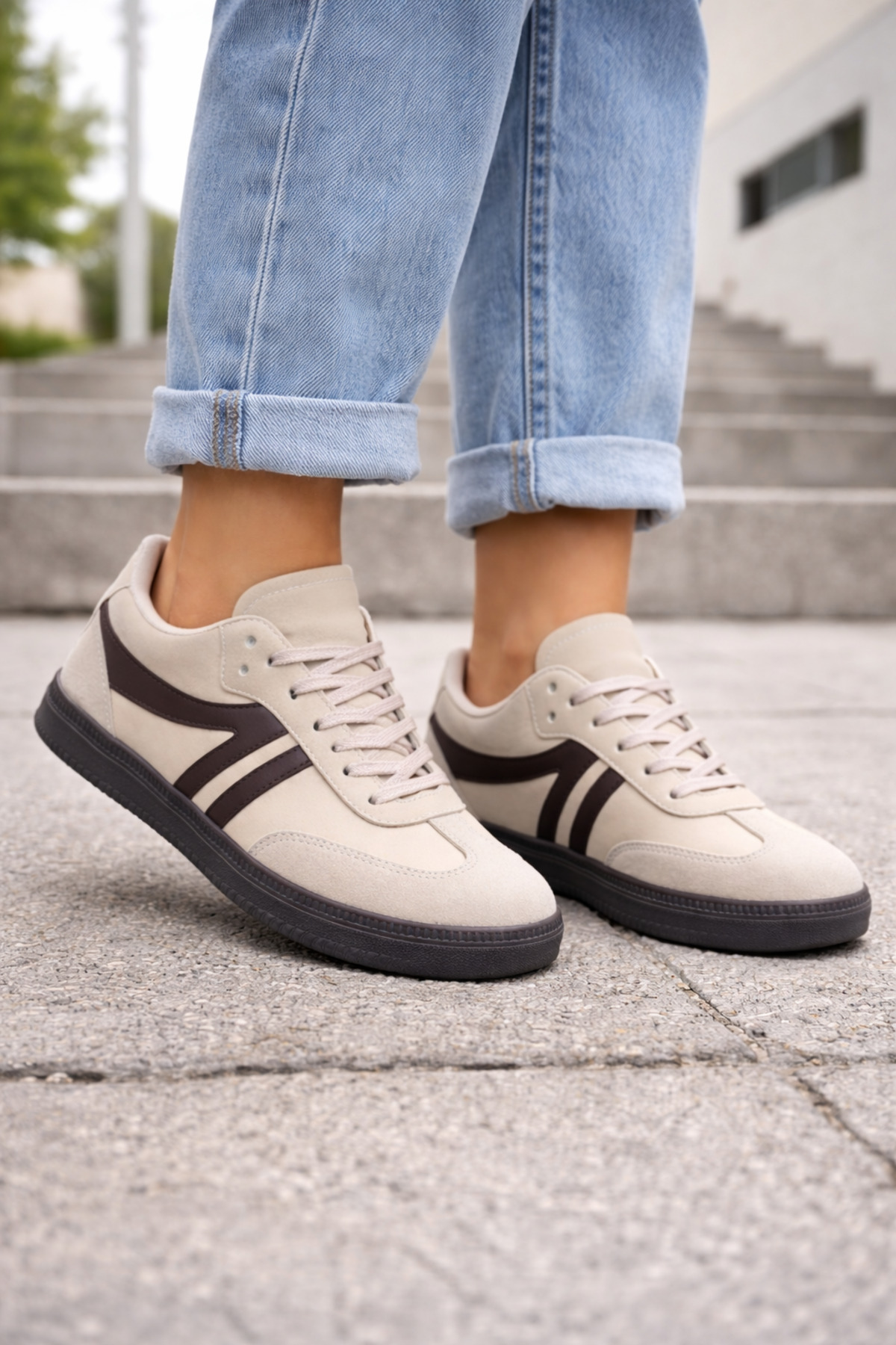 BEIGE ORTHOPEDIC CASUAL WOMEN'S SNEAKER ORTHOPEDIC SHOES-254