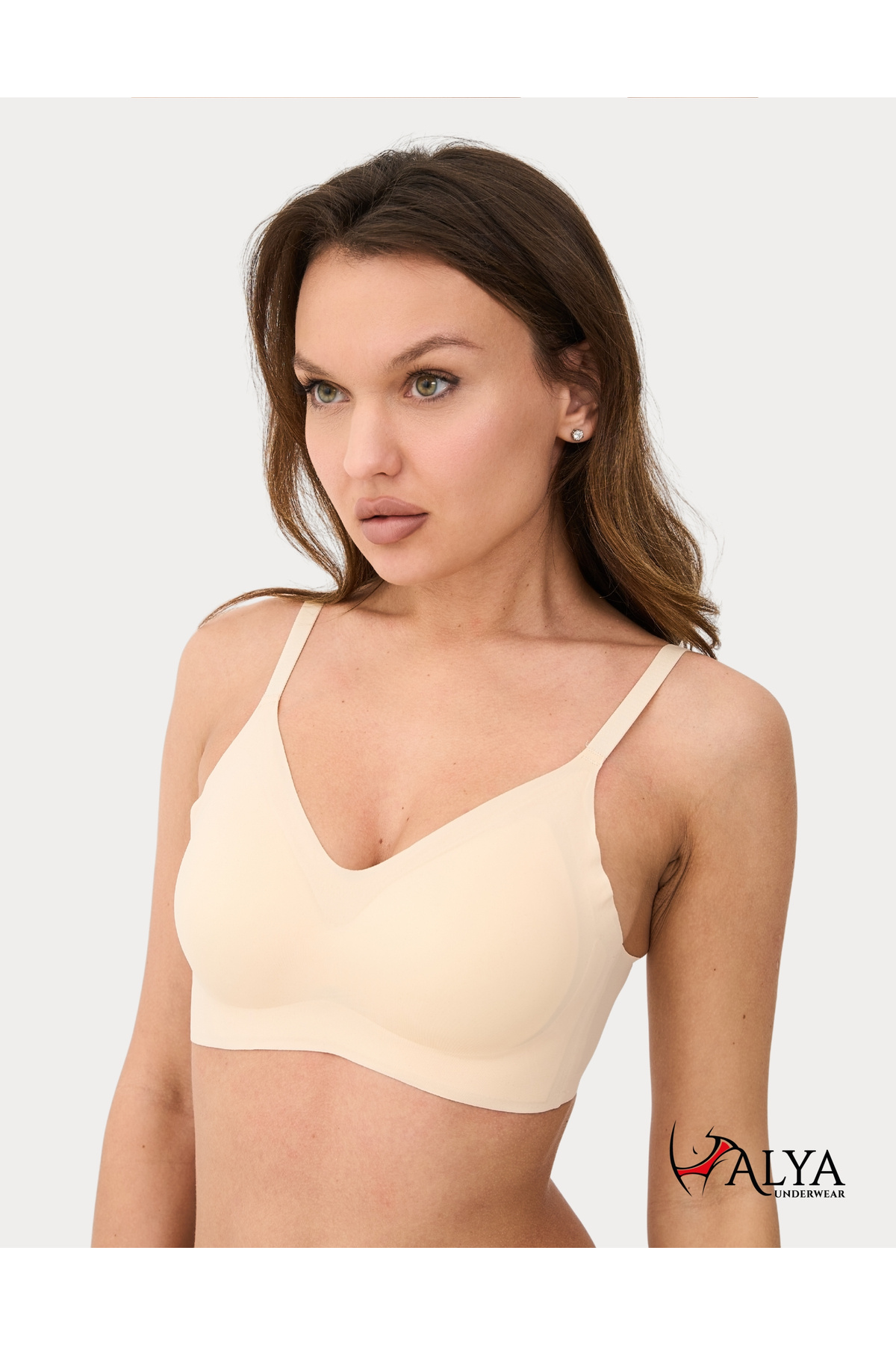 Women's Light Filled Slim Strap Seamless Laser Cut Ghost Bra Nude - 2021