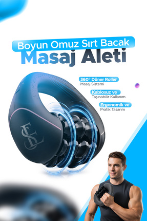 EN SİGA Selülit Roller Şarjlı 360° Döner Masaj Aleti Boyun Omuz Sırt Bacak Ra...